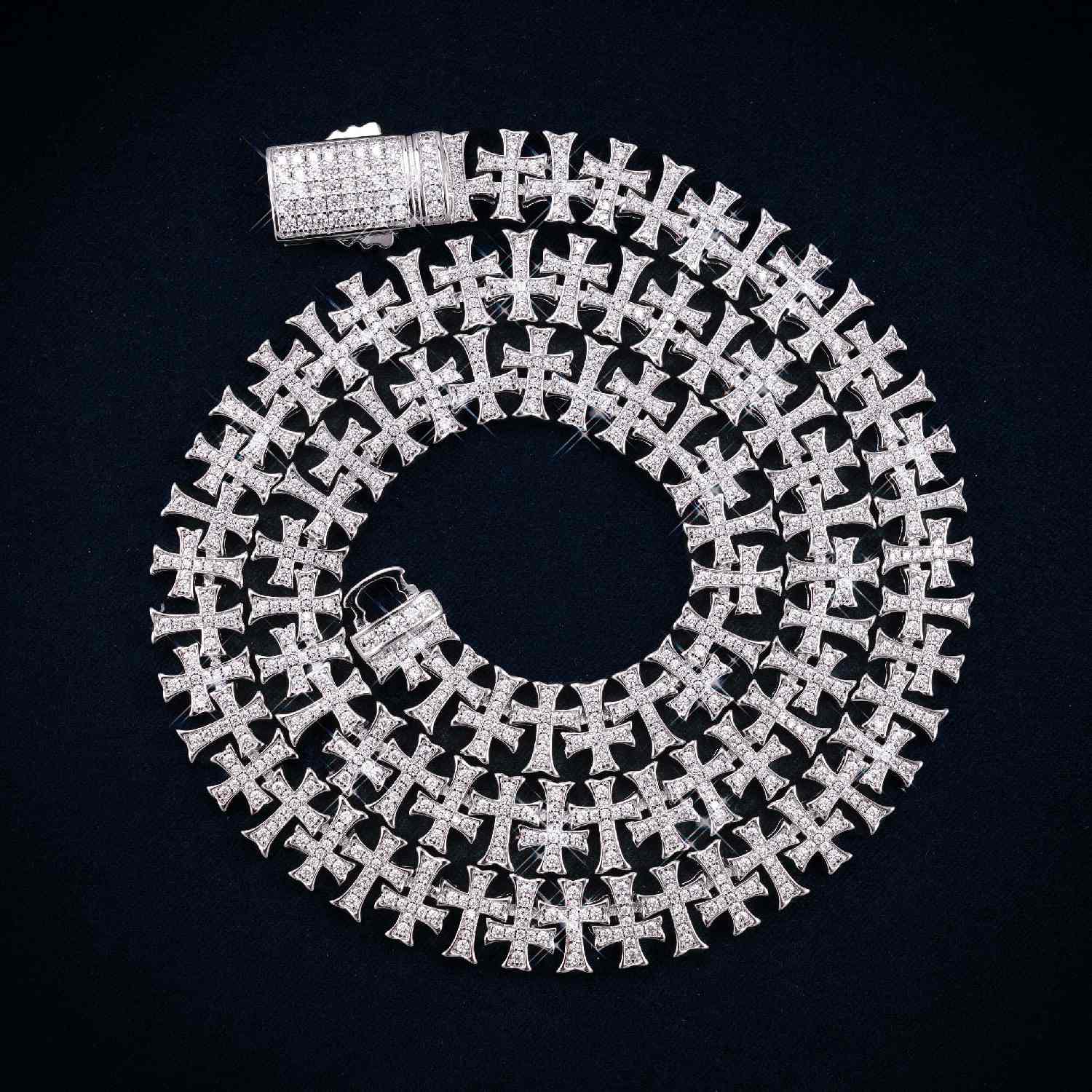 8MM VVS Cross Link Chain 14K Gold、mySite、hinf8tx79