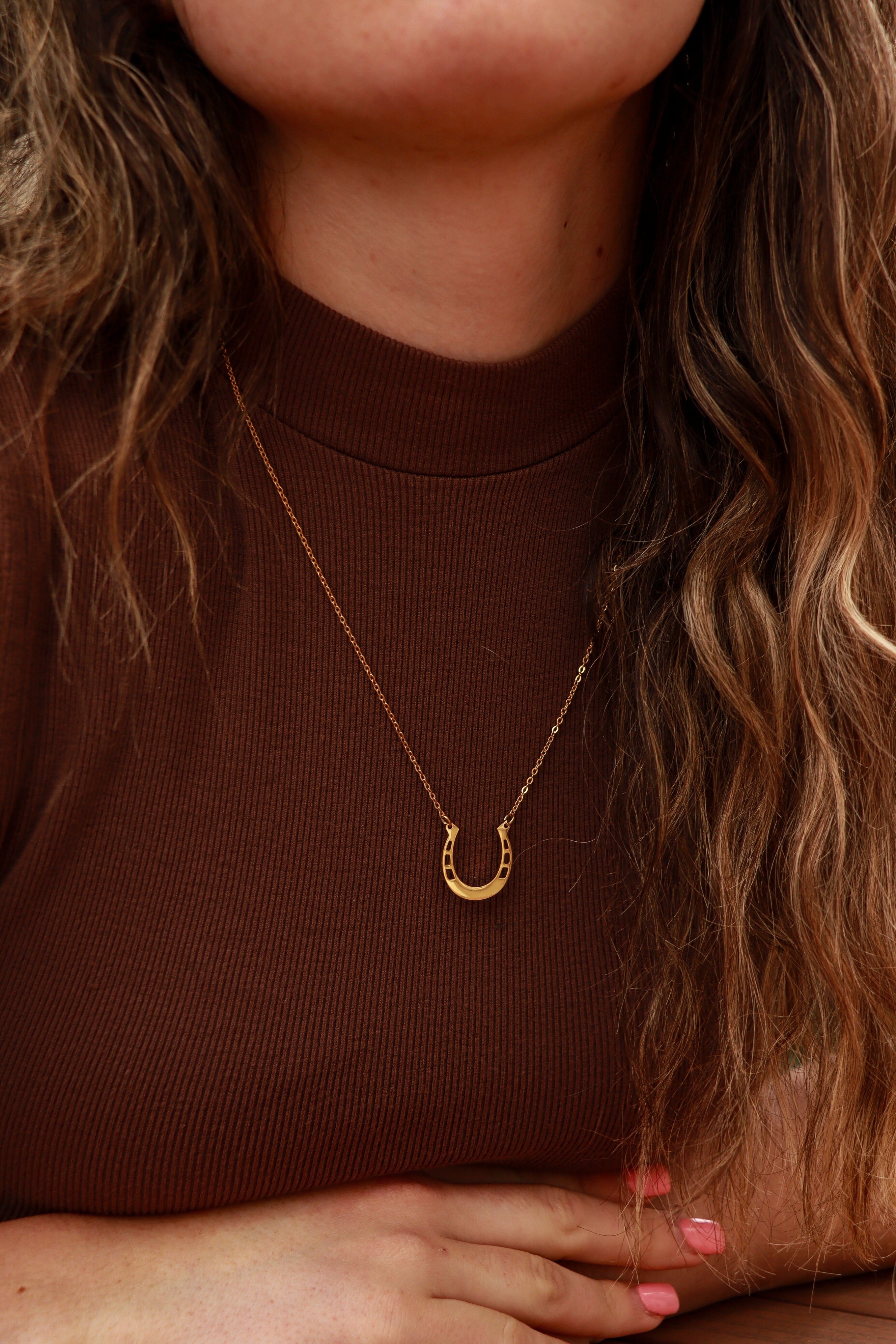 18 Engravable Stainless Steel Horseshoe Necklace / SBB0333、mySite、dreamappss