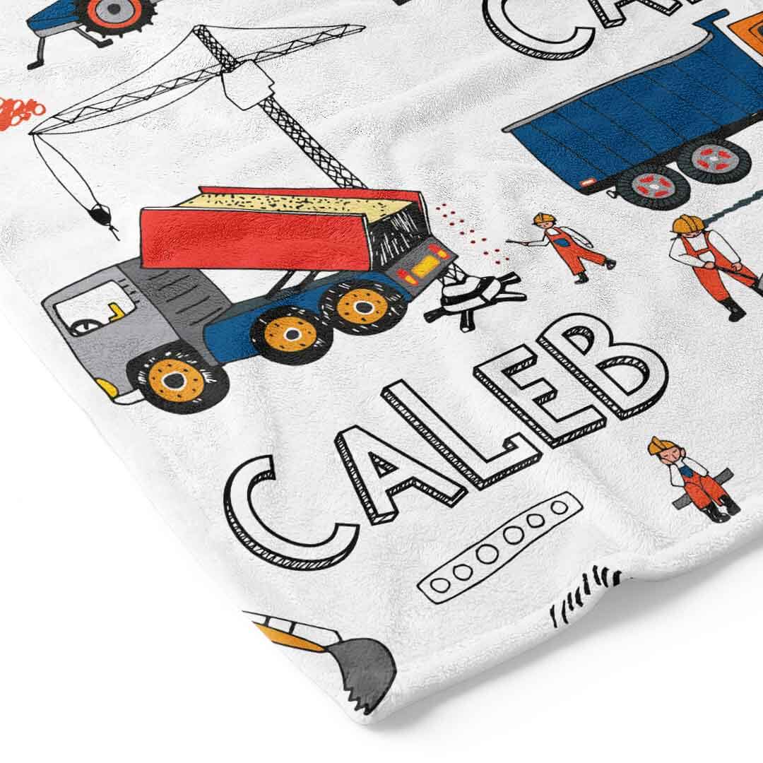  Construction Trucks Personalized Toddler Blanket、mySite、layawaytickets