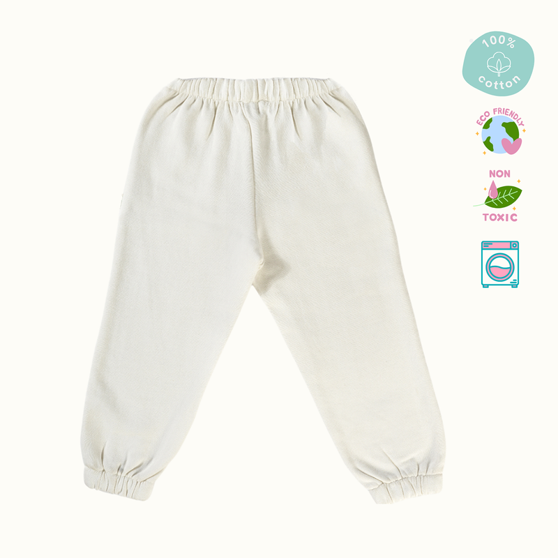 Cotton Terry Sweat Pants | Creme & Yale Blue | Set of 2、mySite、camillekostekn