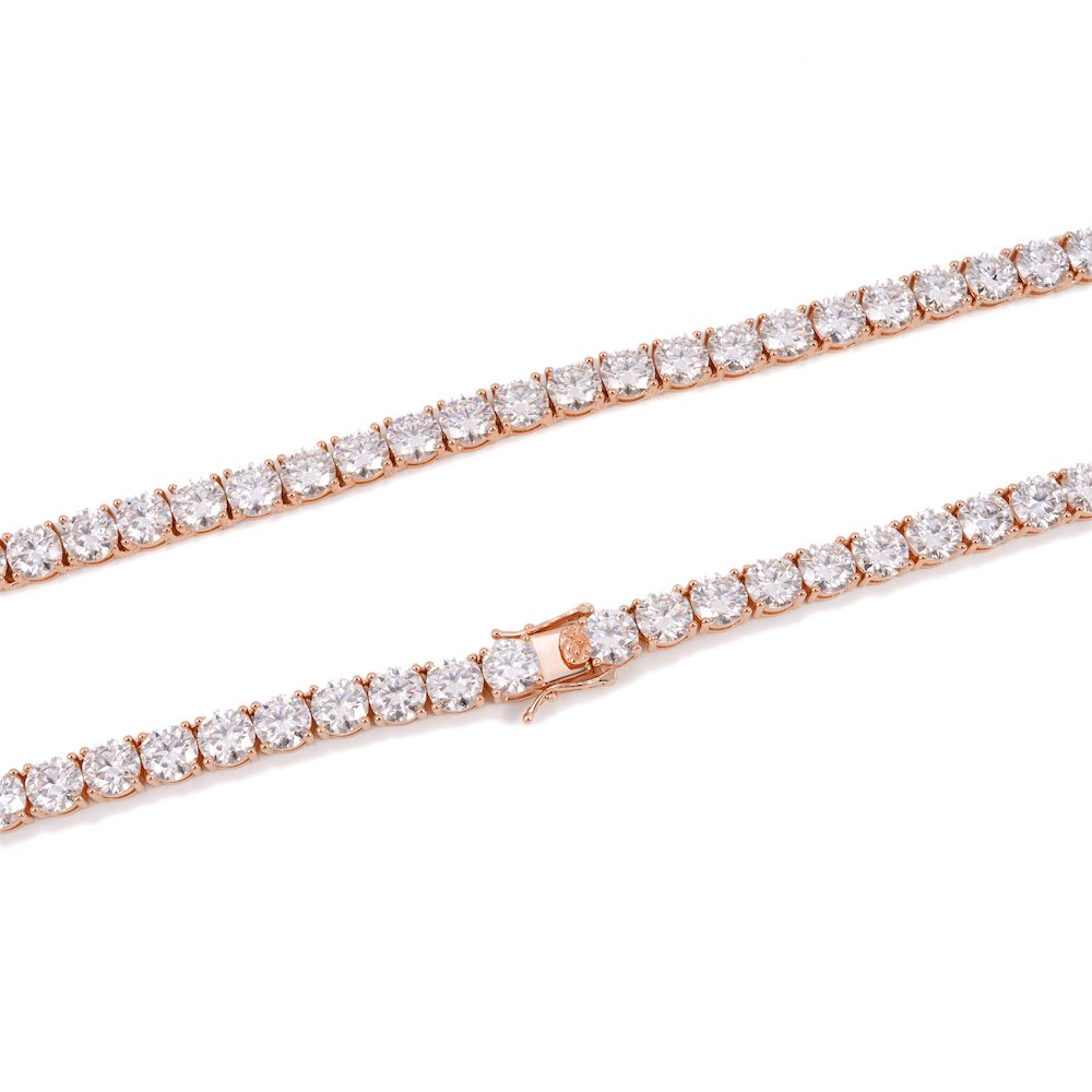 6MM Diamond Tennis Chain 14K Solid Rose Gold、mySite、hinf8tx79