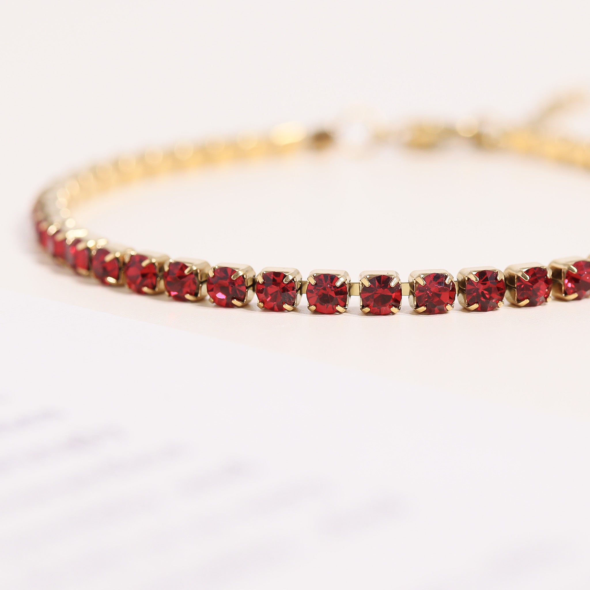18K Gold PVD Stainless Steel Birthstone Tennis Bracelet / TBR0008、mySite、dreamappss