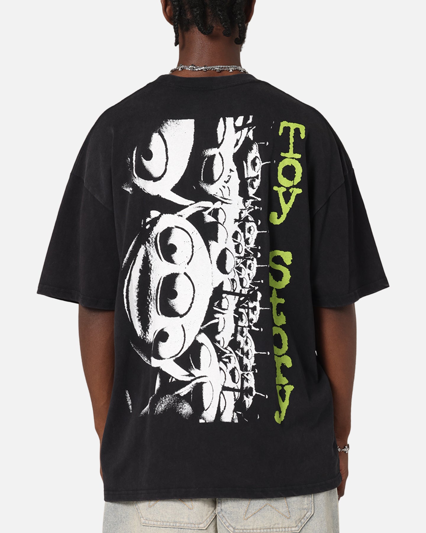 73 Studio Disney Pixar Toy Story Little Green Men Vintage T-Shirt Black Acidwash、mySite、zt4zffjzw