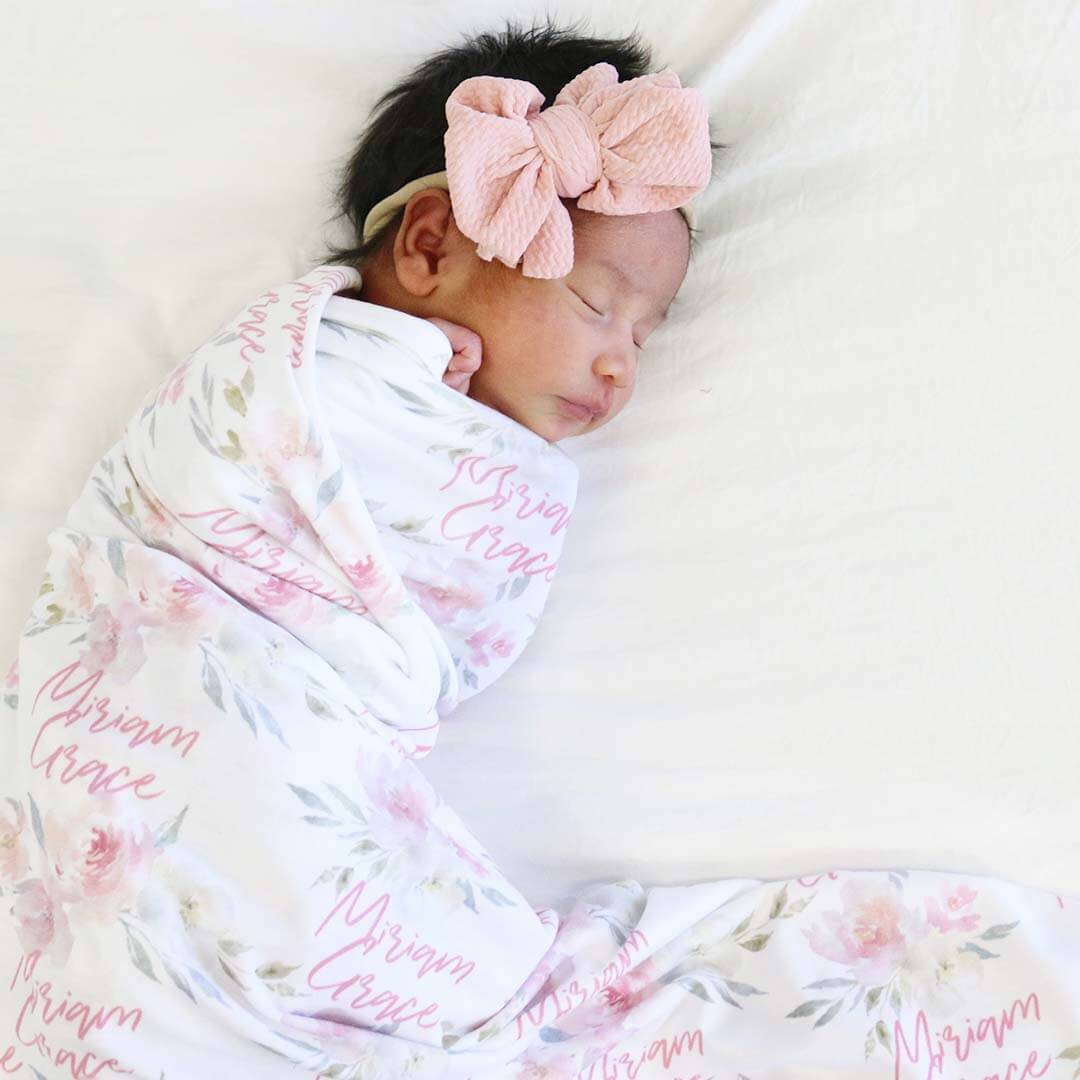  Delaney's Dusty Blush Personalized Baby Name Swaddle Blanket、mySite、layawaytickets