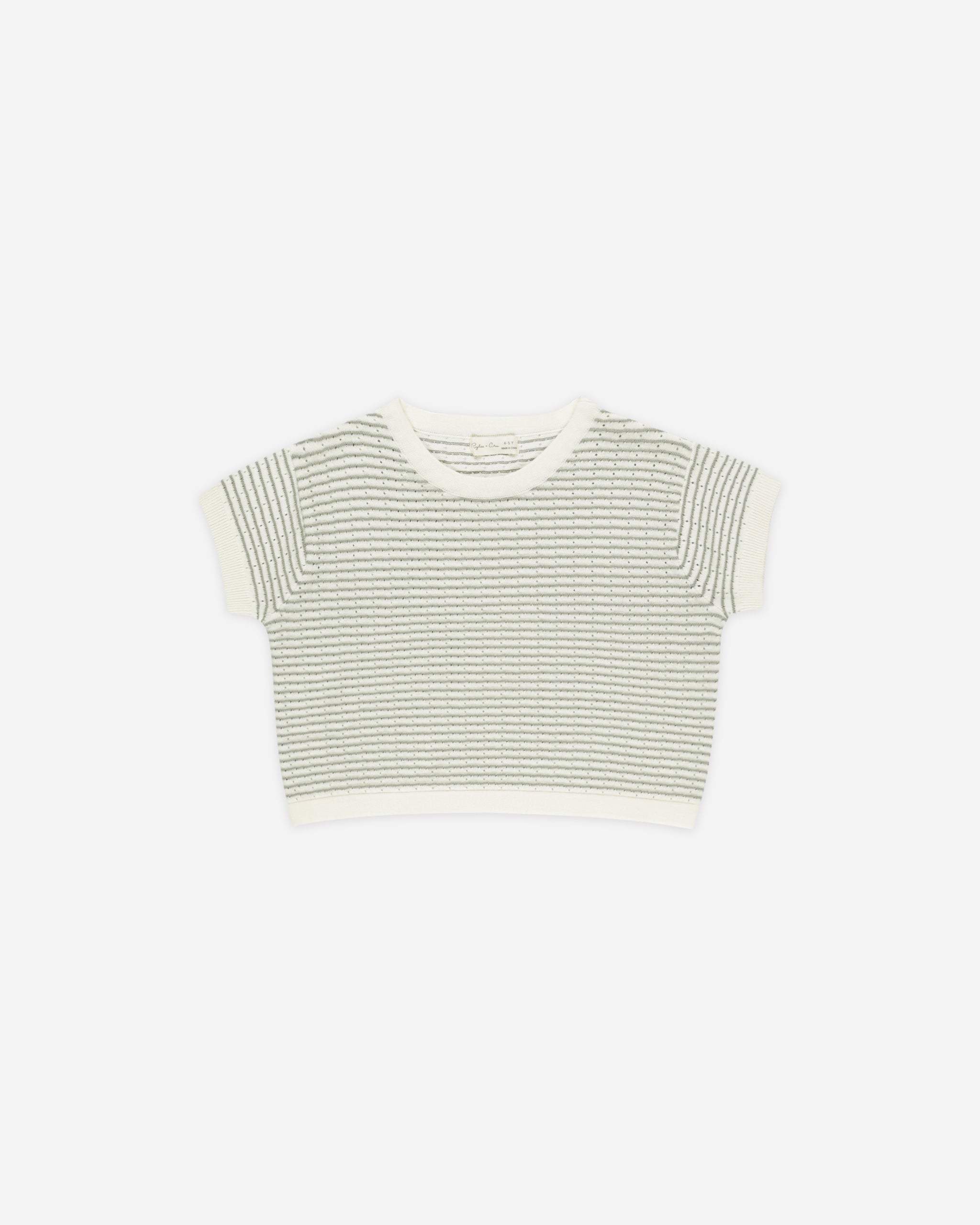  Boxy Crop Knit Tee || Sage Stripe、mySite、layawaytickets