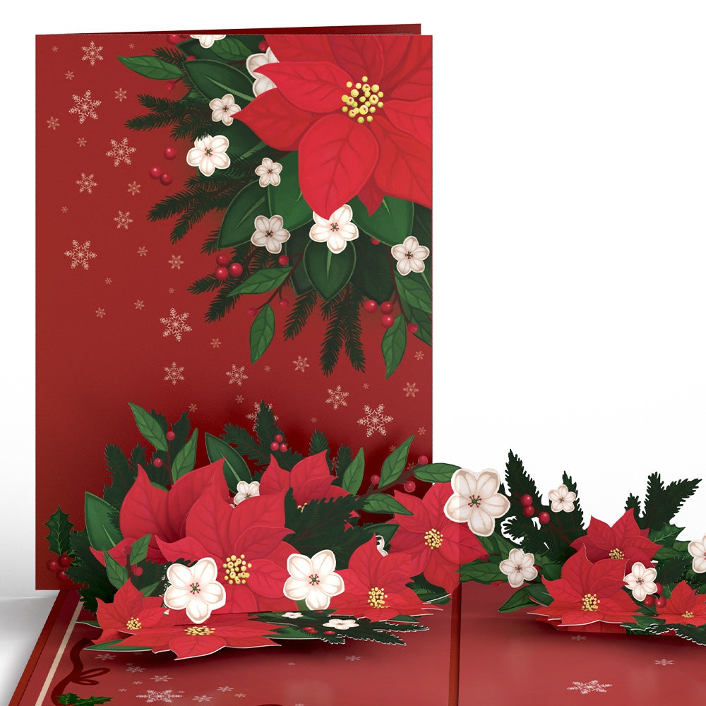 Poinsettia & Pine Pop-Up Card、mySite、solidvoid