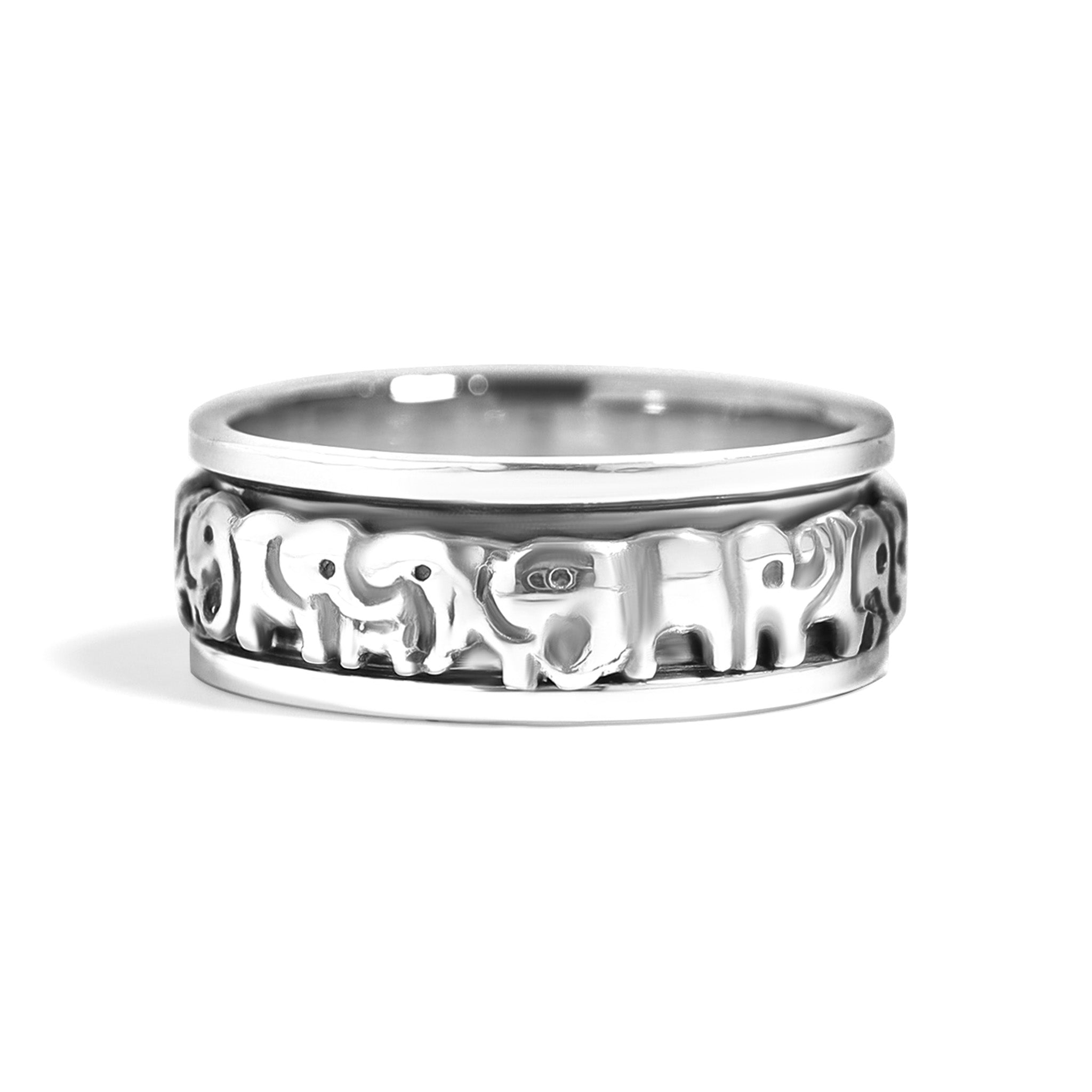 Sterling Silver Elephant Herd Spinner Ring / SSR0053、mySite、dreamappss
