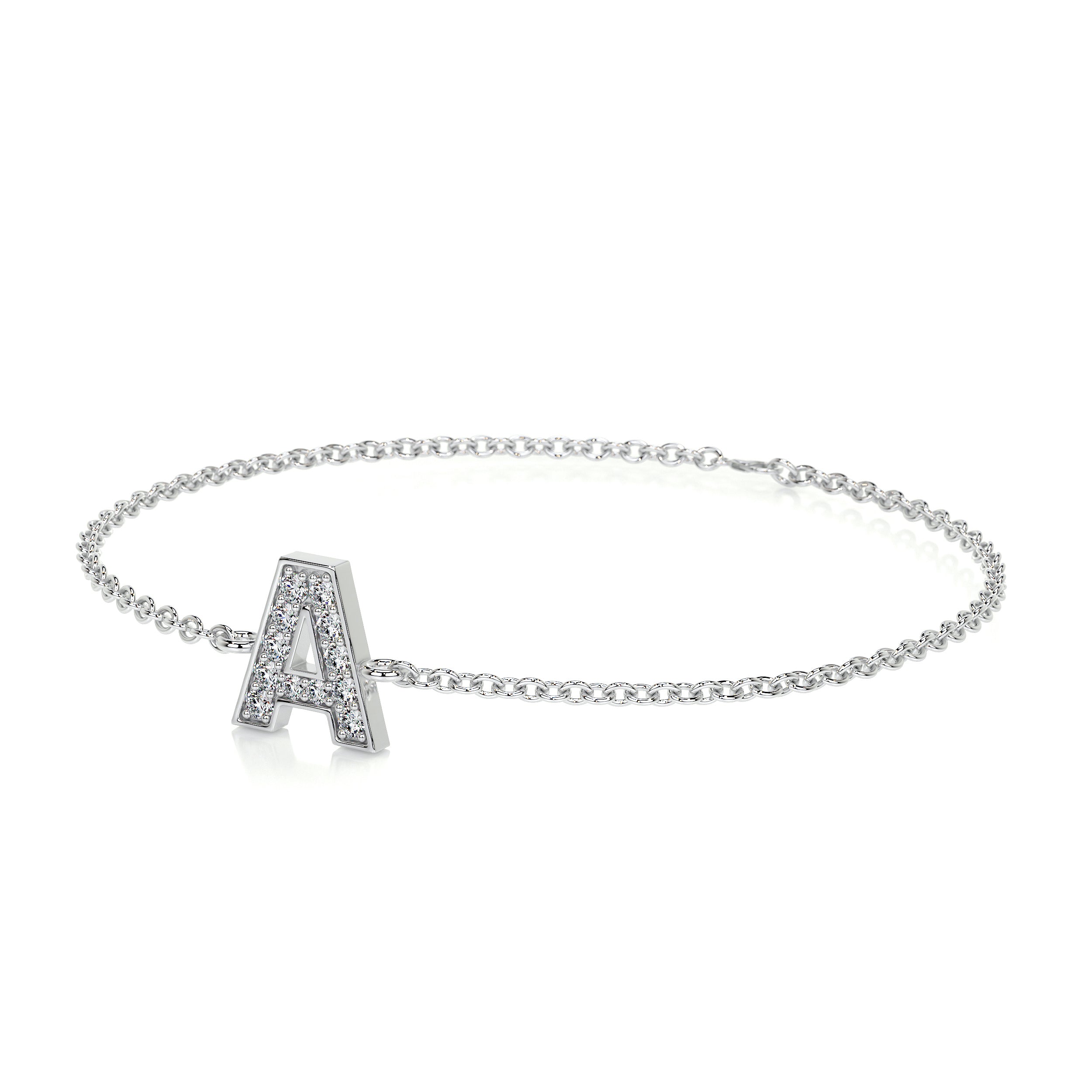 Bridget Letter Diamonds Bracelet (0.30 Carat) -14K White Gold、mySite、hinf8tx79