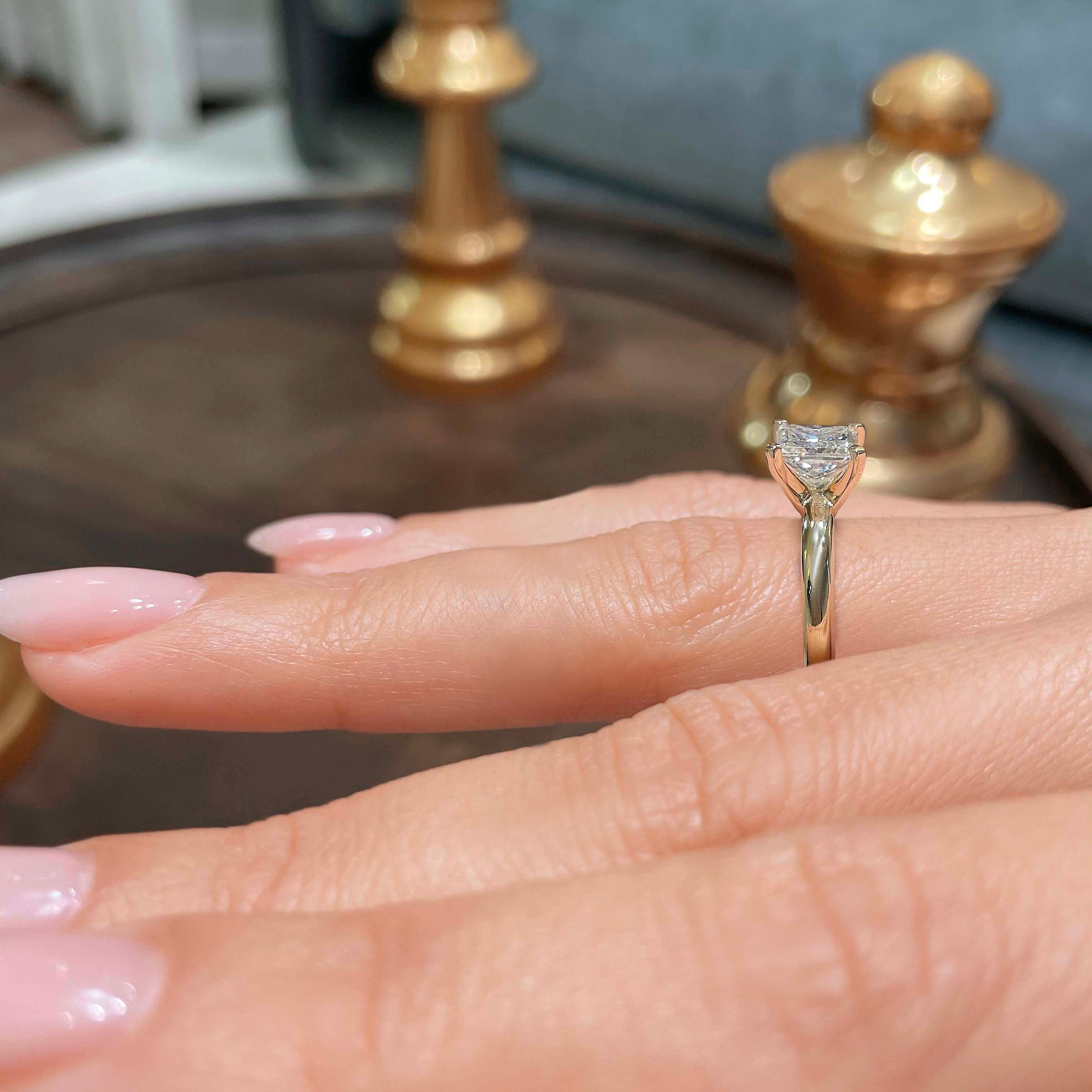 Isabelle Moissanite & Ring -18K Yellow Gold、mySite、hinf8tx79