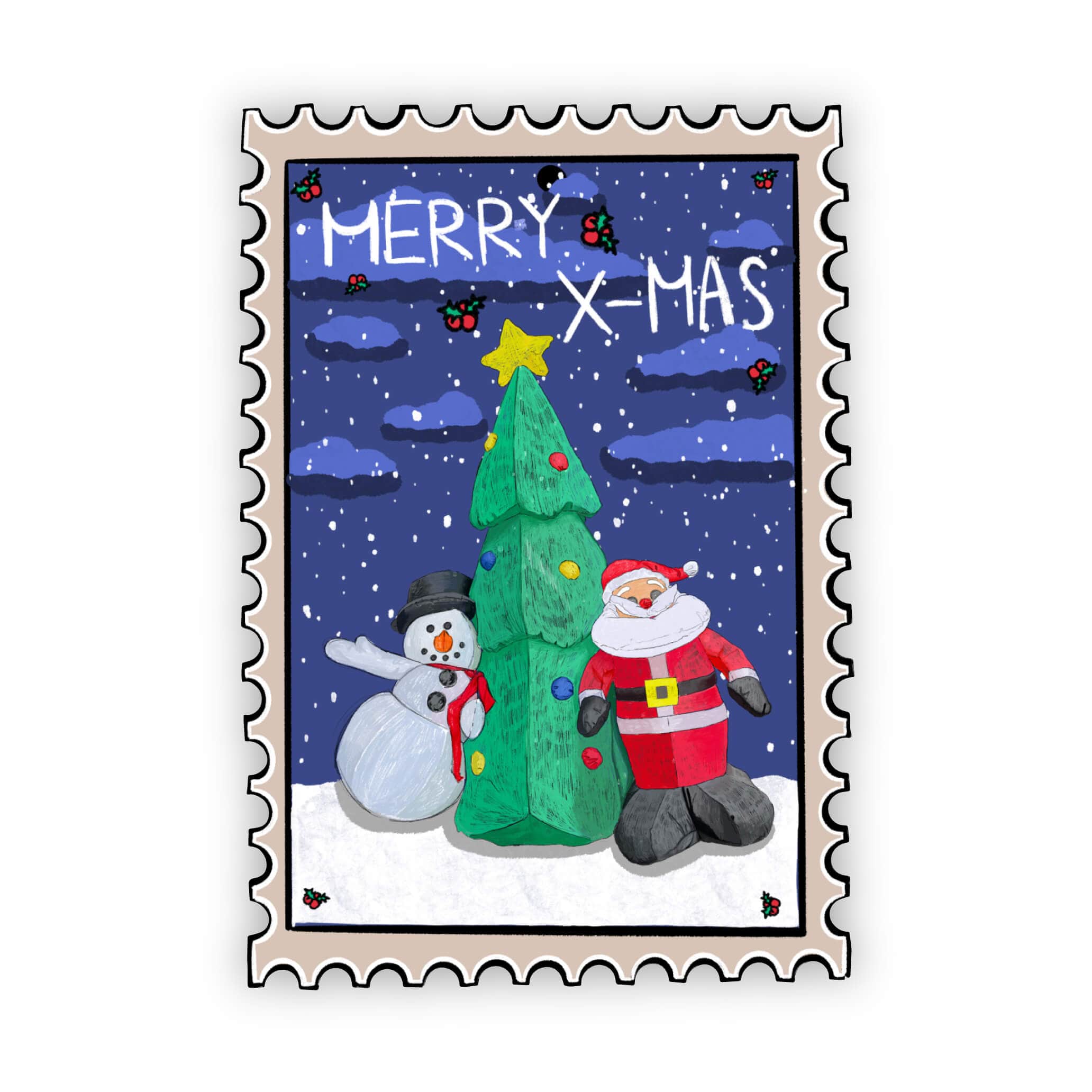  Merry X-Mas Stamp Sticker、mySite、elrpsem3k