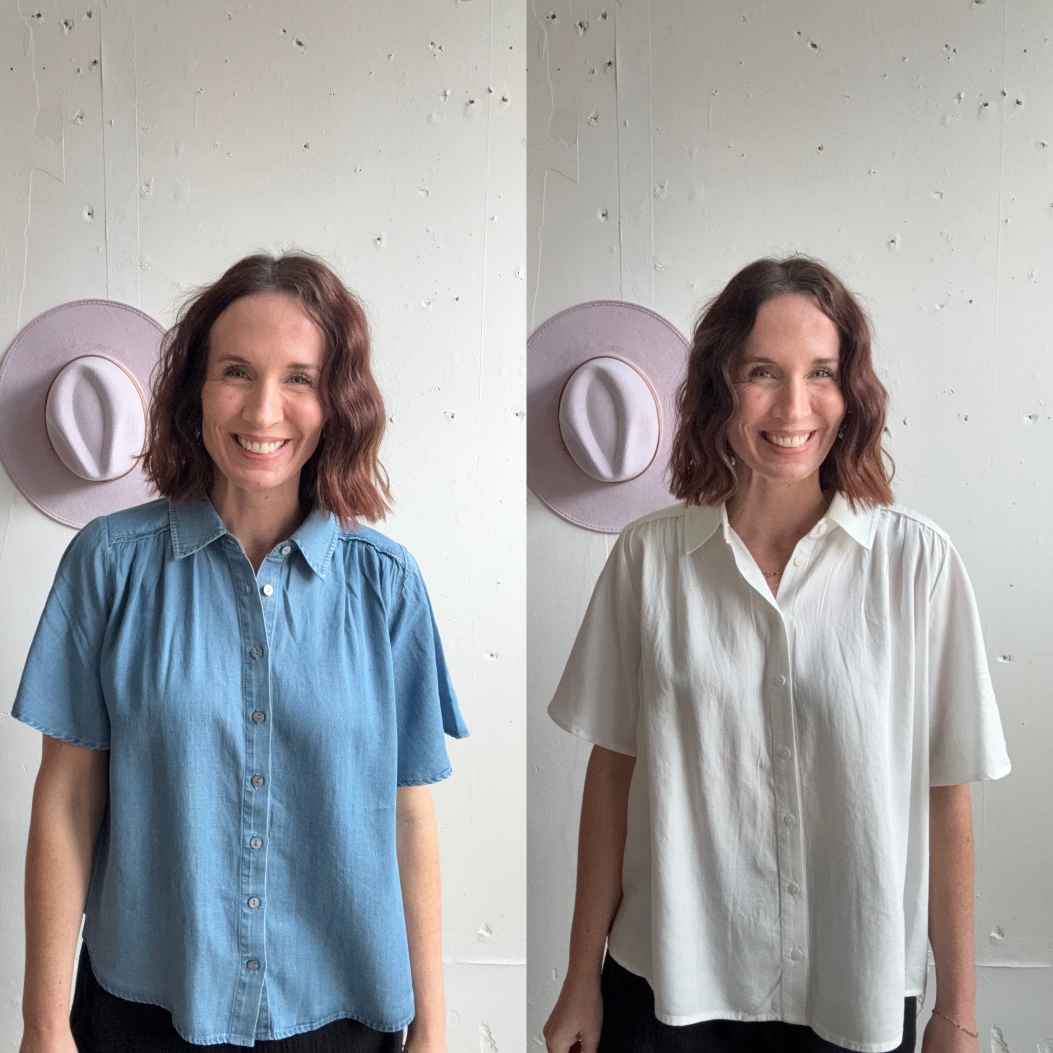 Liverpool 1/2 Sleeve Shirred Woven Blouse、mySite、garagedoors4me