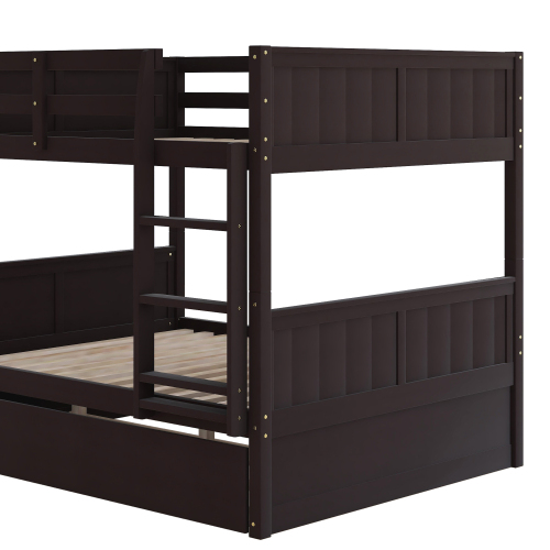 Full Over Full Bunk Bed with Twin Size Trundle, White ( old sku: LP000250AAK )、、casual