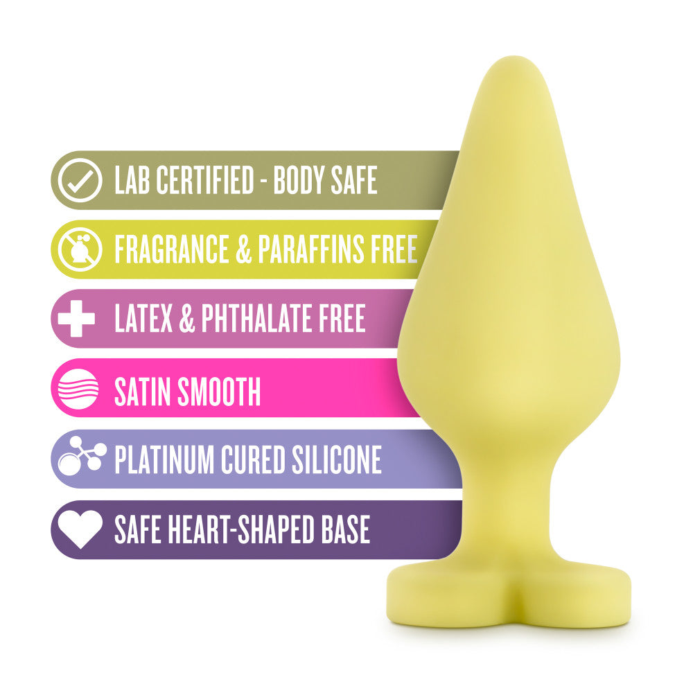 Play With Me By Blush® | Naughty Candy Heart Spank Me Yellow 3.5-Inch Anal Plug、mySite、bottomscart