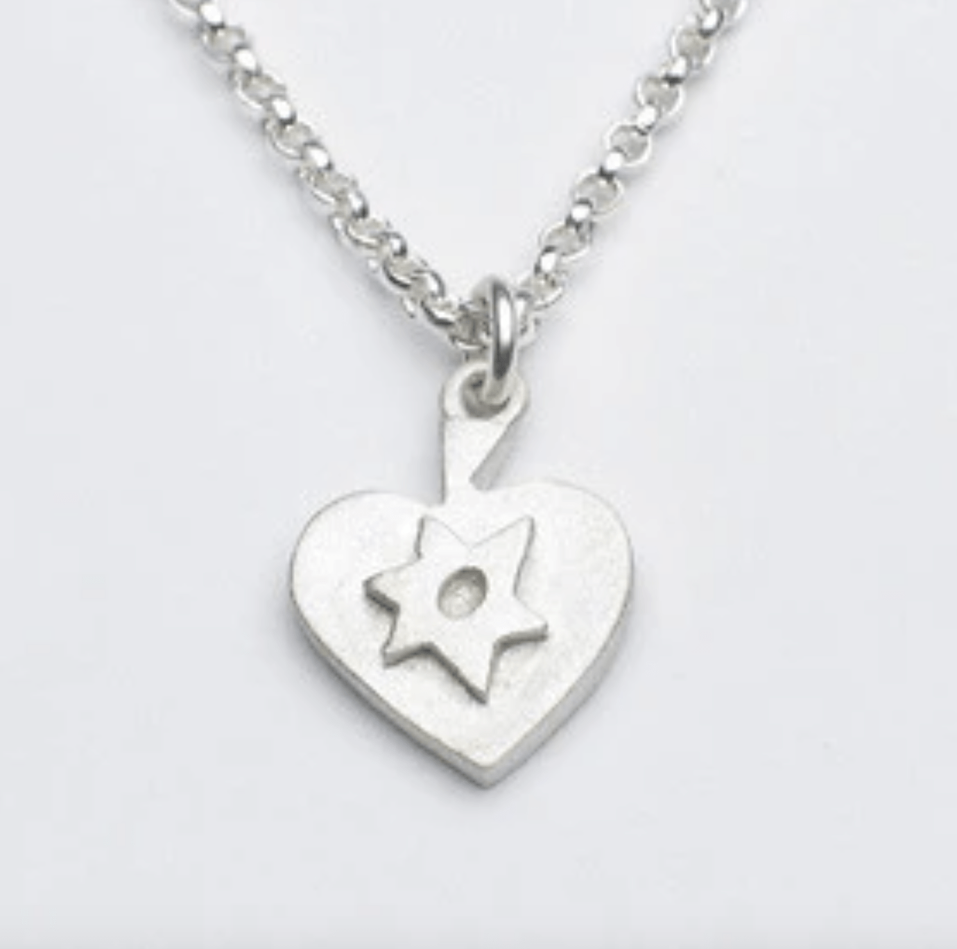 Star of David Heart Sterling Silver Necklace with Gem by Emily Rosenfeld、mySite、topwebapps