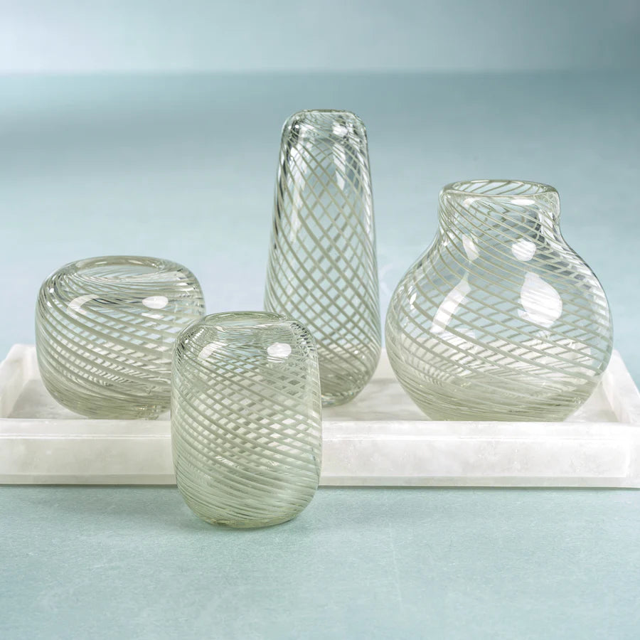  Claire Clear Bud Vase with Sea Green Swirl、mySite、elrpsem3k