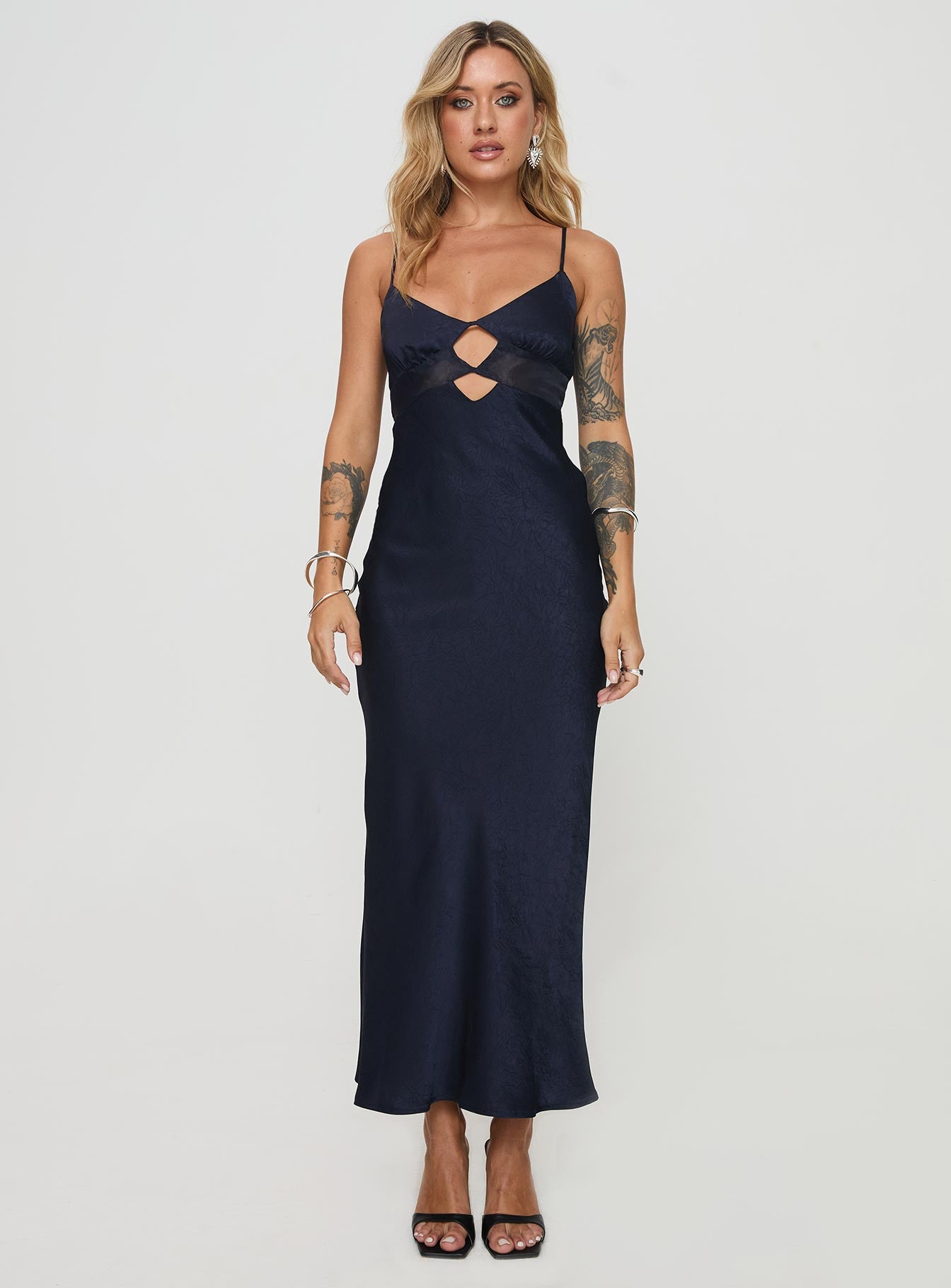 Leroux Maxi Dress Navy、mySite、solidvoid
