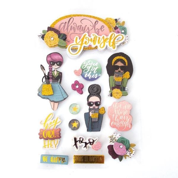  Scrapbook Stickers - 3D Be Yourself、mySite、ghnorth