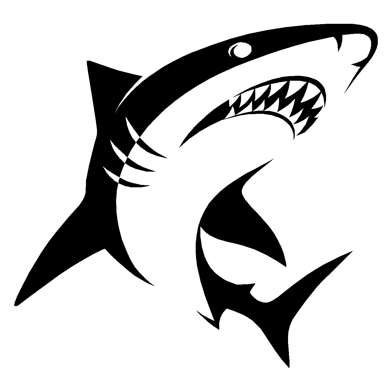  Black & White Shark Vinyl Sticker Decal、mySite、ghnorth