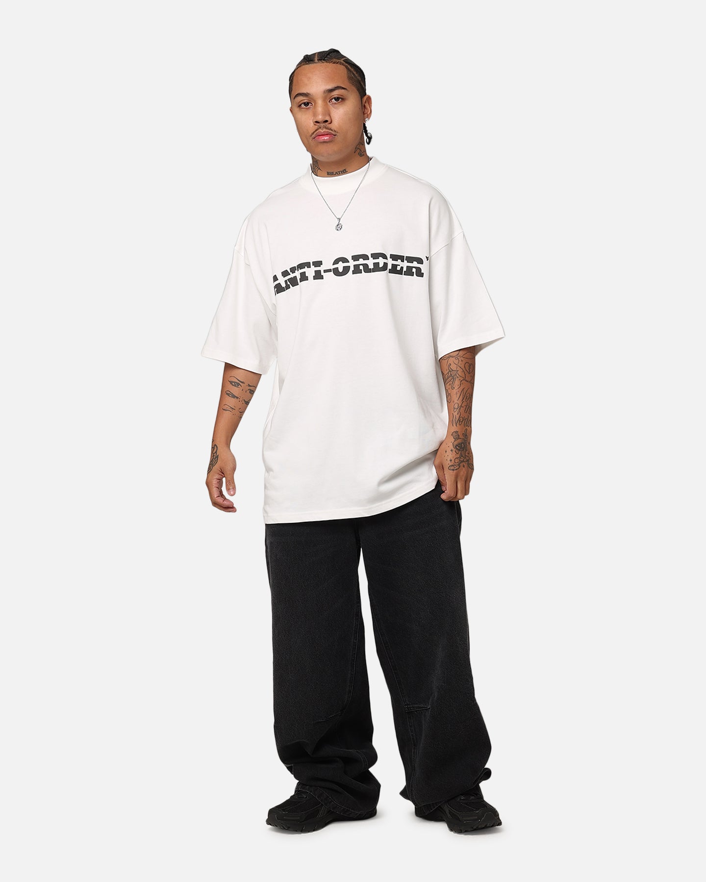 The Anti Order A-Track Mock Neck T-Shirt Off White/Black、mySite、zt4zffjzw