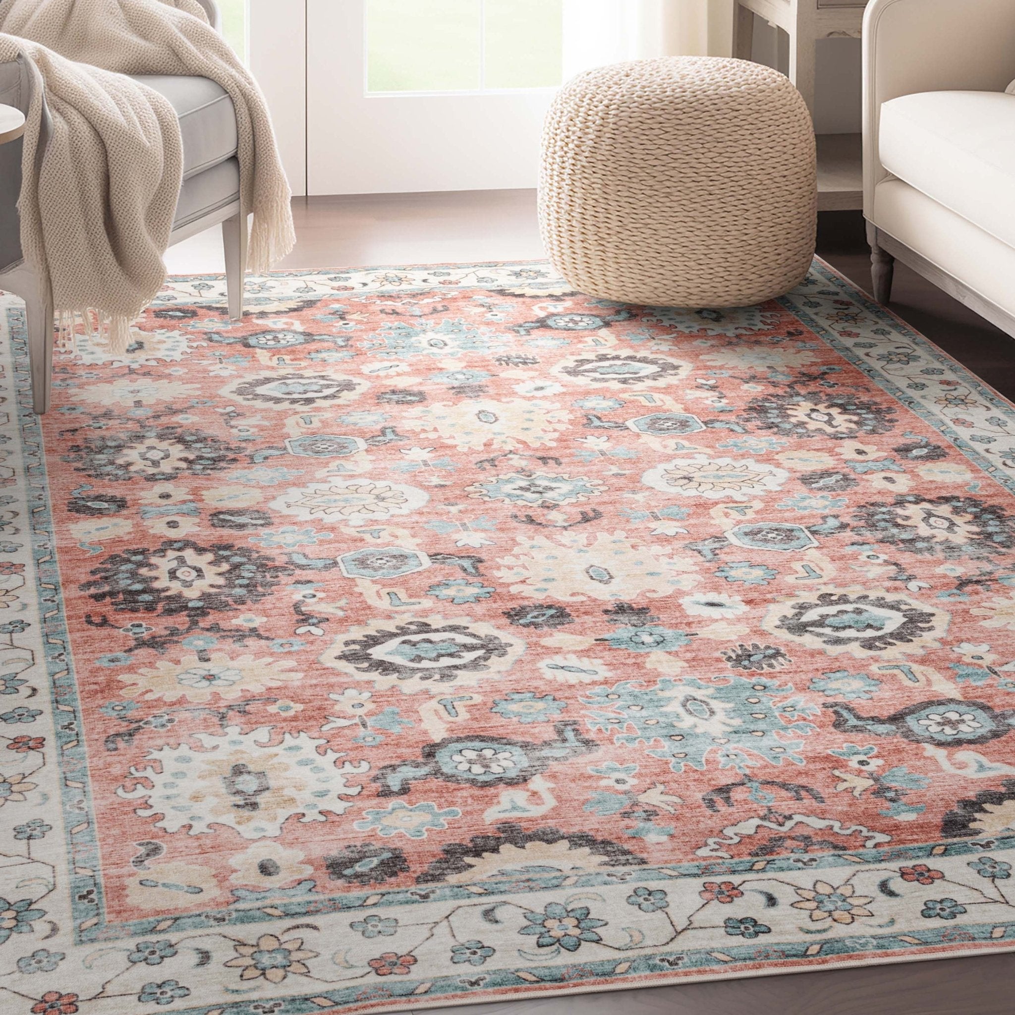 Elle Basics Gala Oriental Easy-Clean Washable Rug by Well Woven - Durable, Non-Slip, Low-Profile Design for Home Comfort、mySite、gigharbornorthrealestate