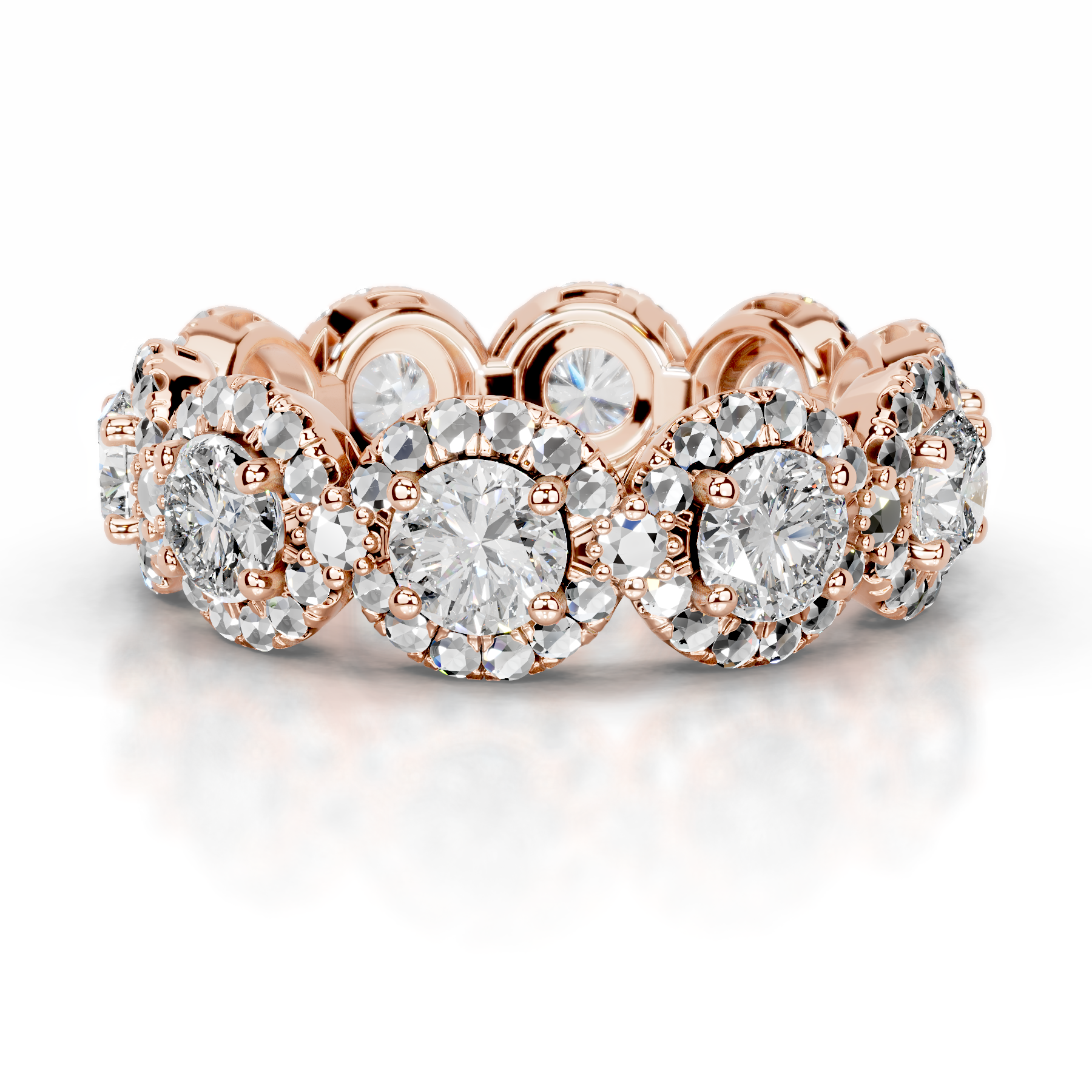 Londyn Lab Grown Diamond Halo Wedding Ring (3.20 Carat) -14K Rose Gold、mySite、hinf8tx79