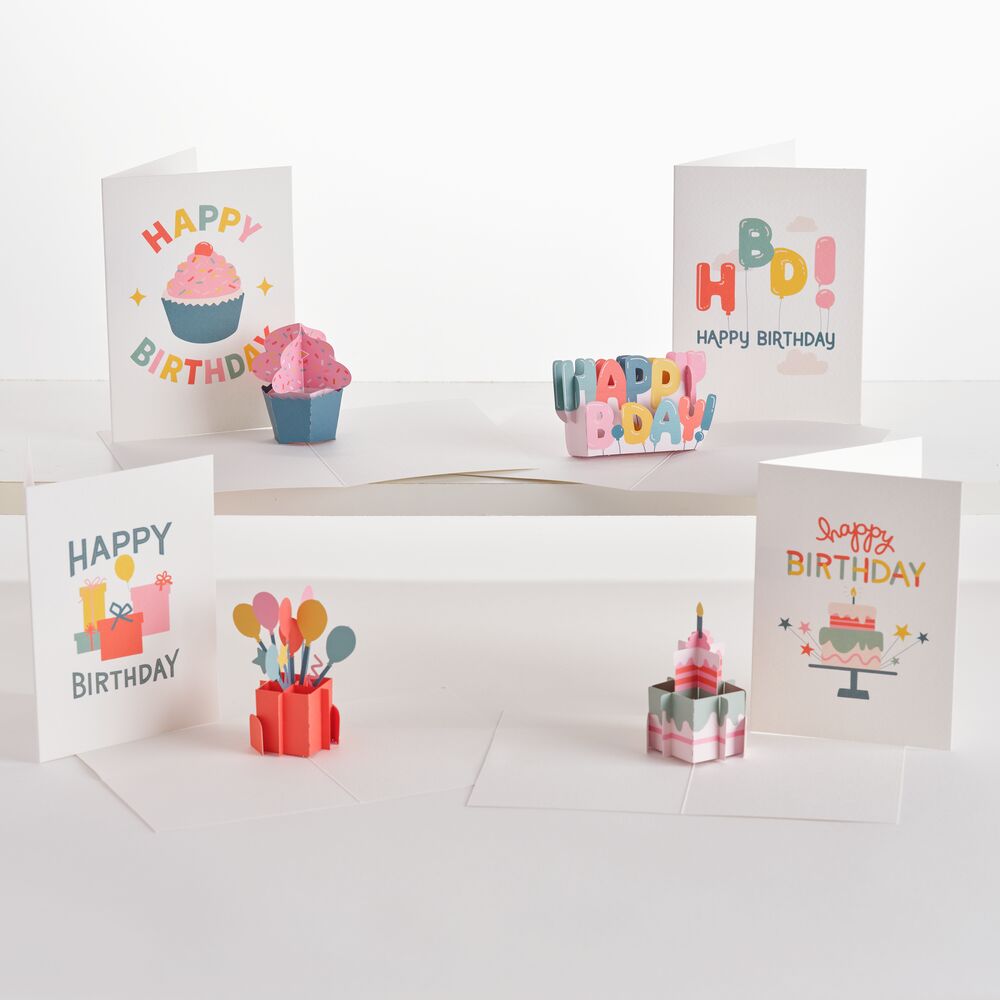 Whimsical Birthday Notecards (Assorted 4-Pack)、mySite、solidvoid