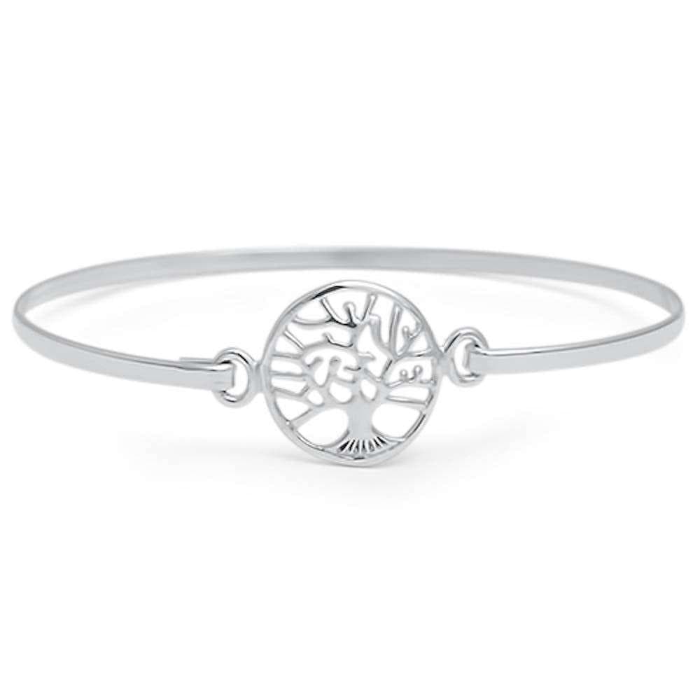 Bangle Sterling Silver Cross or Tree of Life Bracelets Silver, Rose or Yellow Gold Plated、mySite、g9winljtr