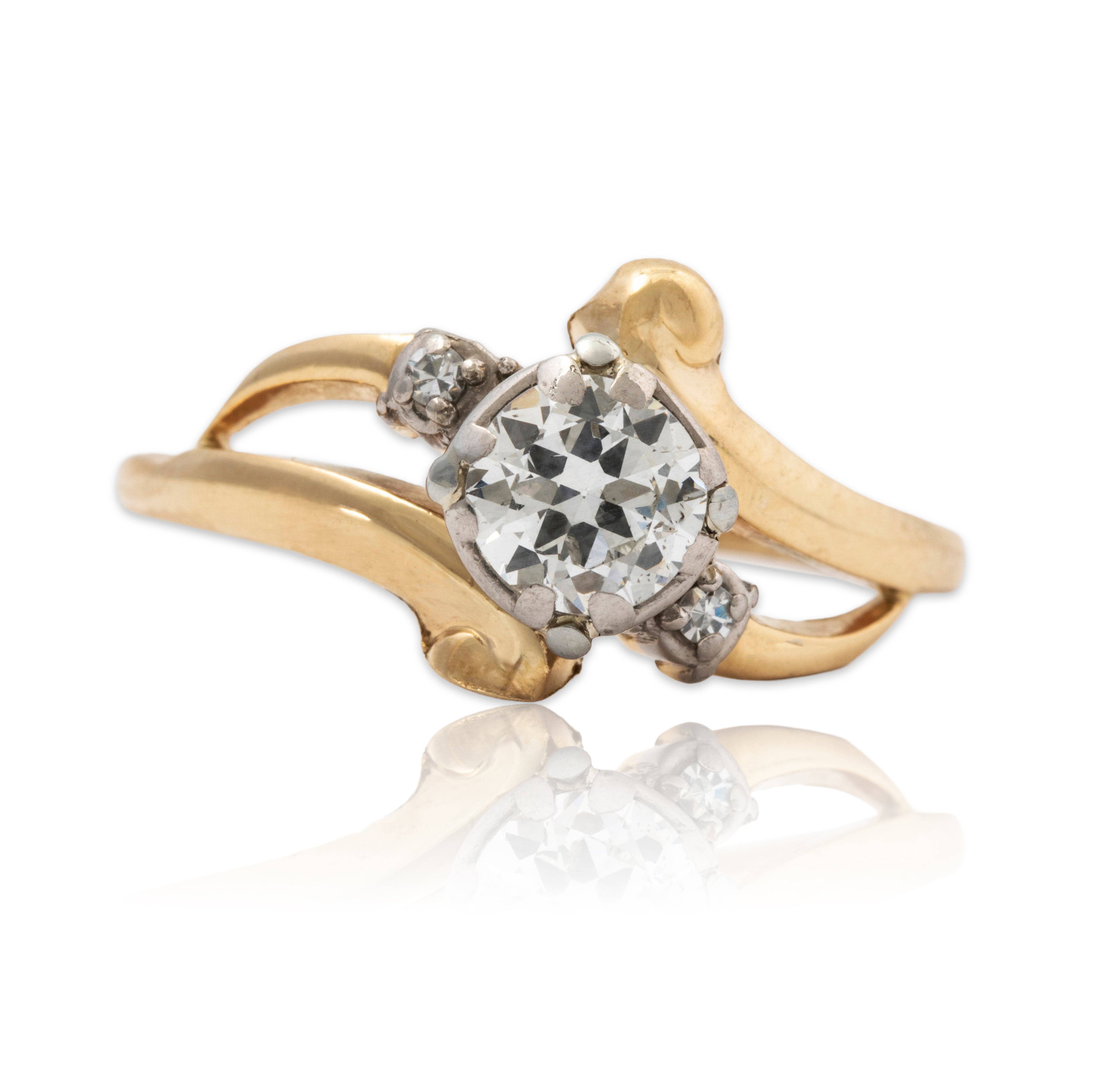 Vintage Jabel 14k Yellow Gold .546cttw Old Mine Cut Diamond Statement Ring 7.75、mySite、hinf8tx79