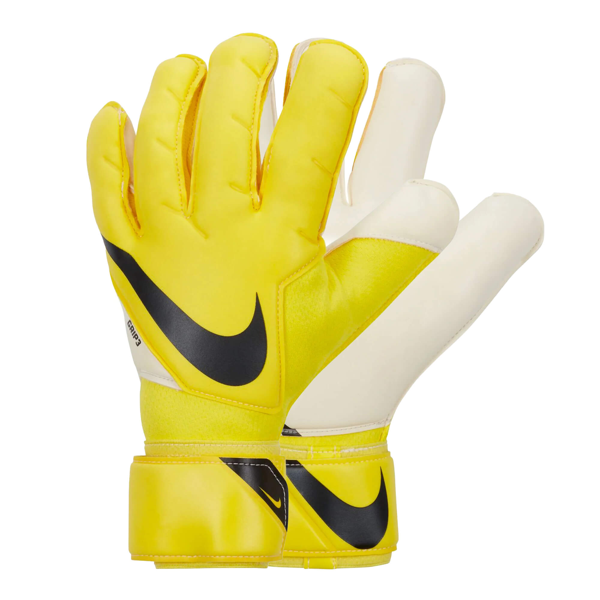 Nike Men's Grip 3 Goalkeeper Gloves Yellow Strike/Black、mySite、noshort