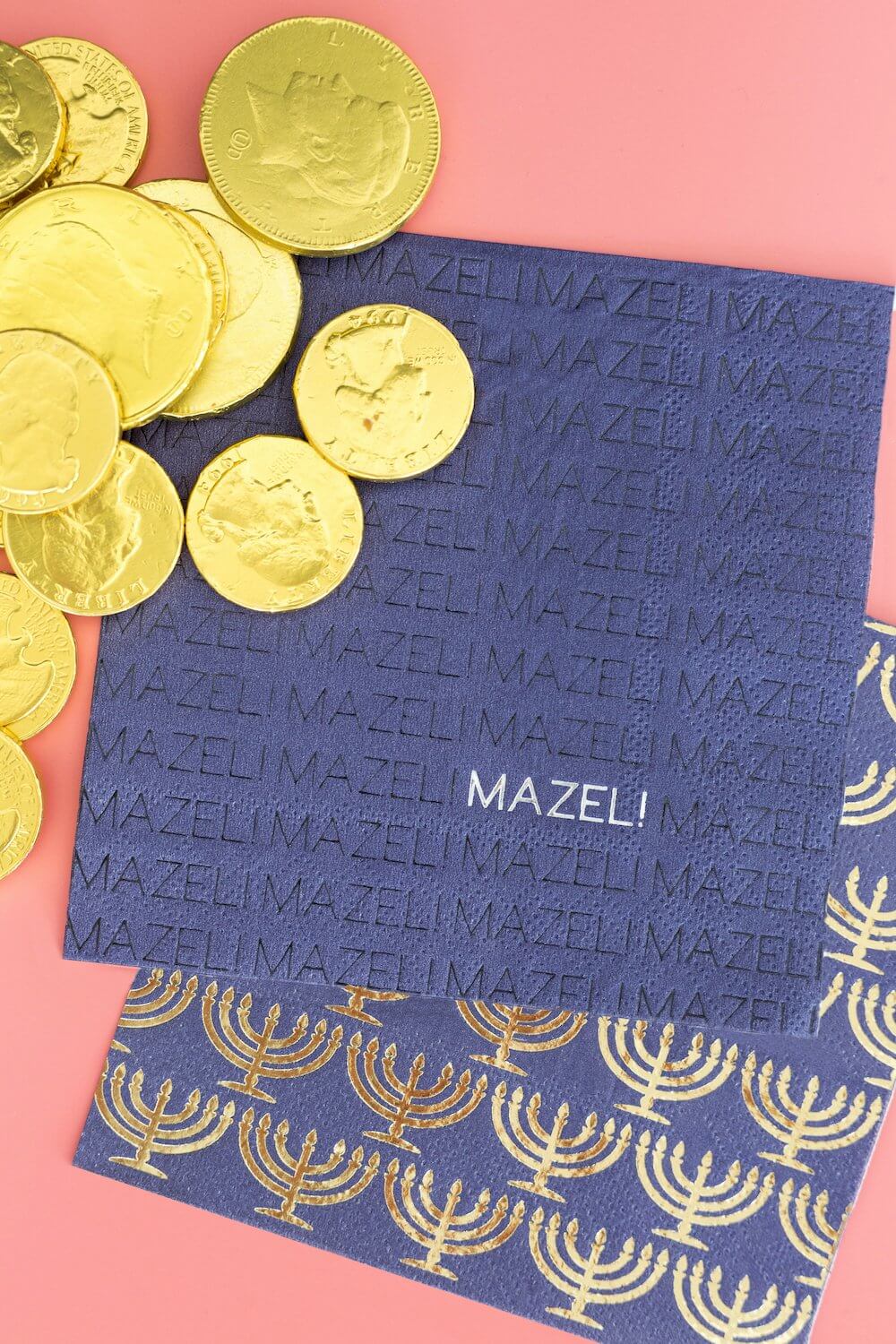 Navy Mazel Cocktail Napkins - Set of 20、mySite、topwebapps