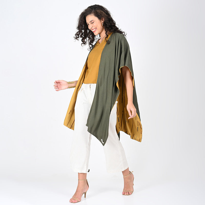 Modal Printed Co Ord Set For Women | Overlay, Top & Trouser | V Neck | Mustard & Cream、mySite、camillekostekn