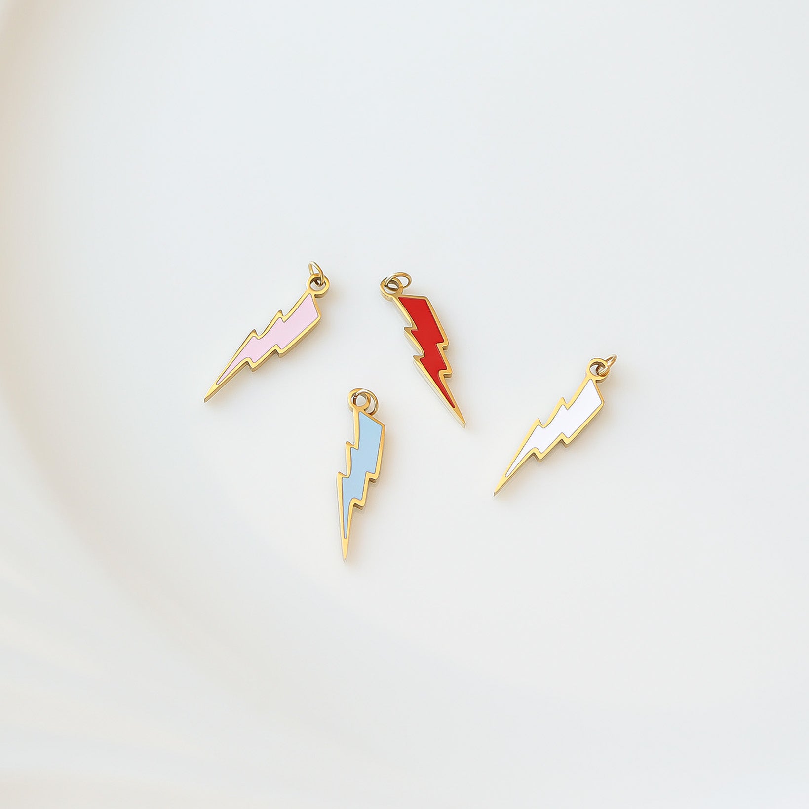 18K Gold PVD Stainless Steel Epoxy Lightning Bolt Charm / PDL0206、mySite、dreamappss