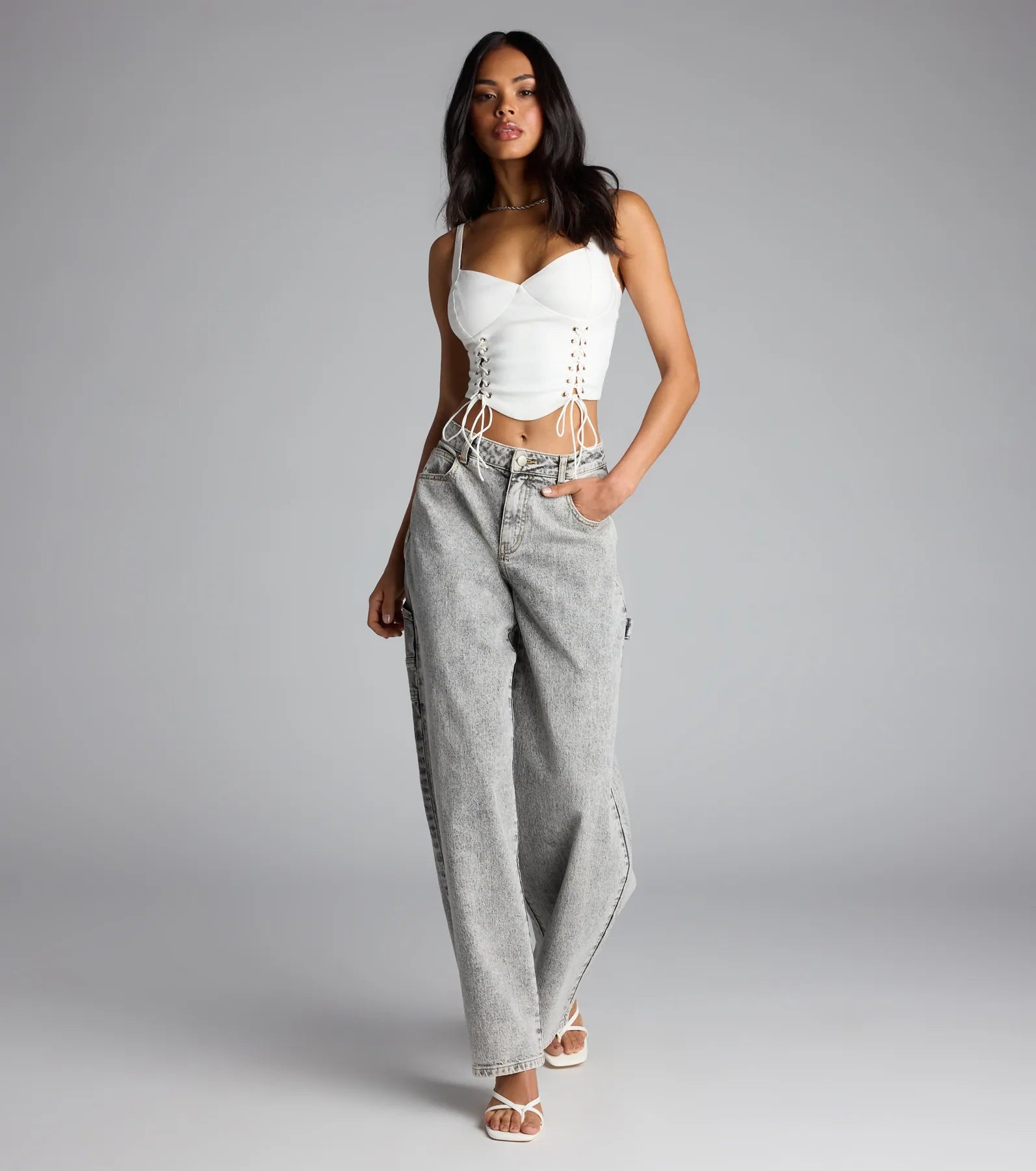  Secret Ties Lace-Up Corset Top、mySite、justintrudeaud