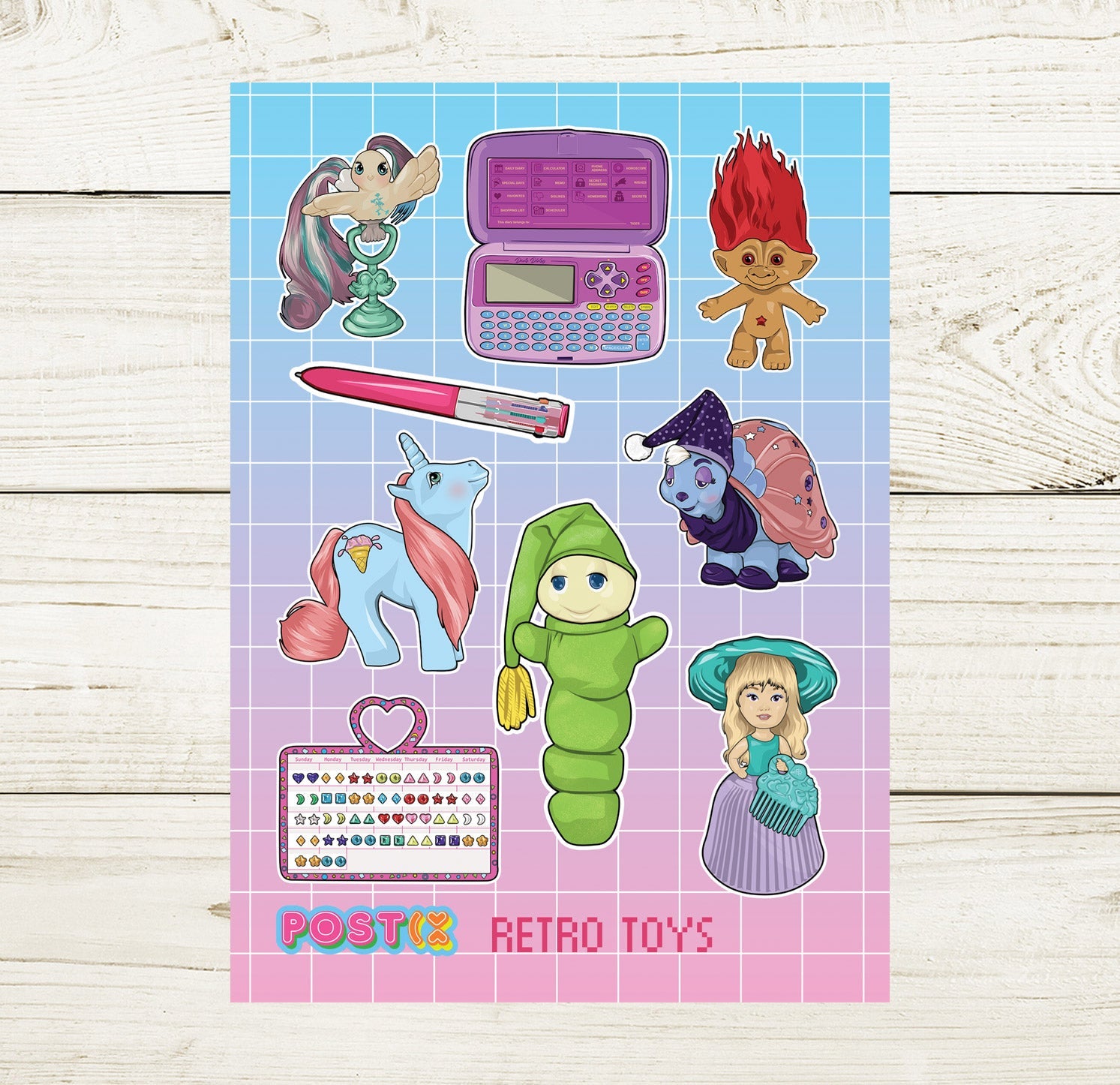  90s Retro Toys Sticker Sheet、mySite、ghnorth