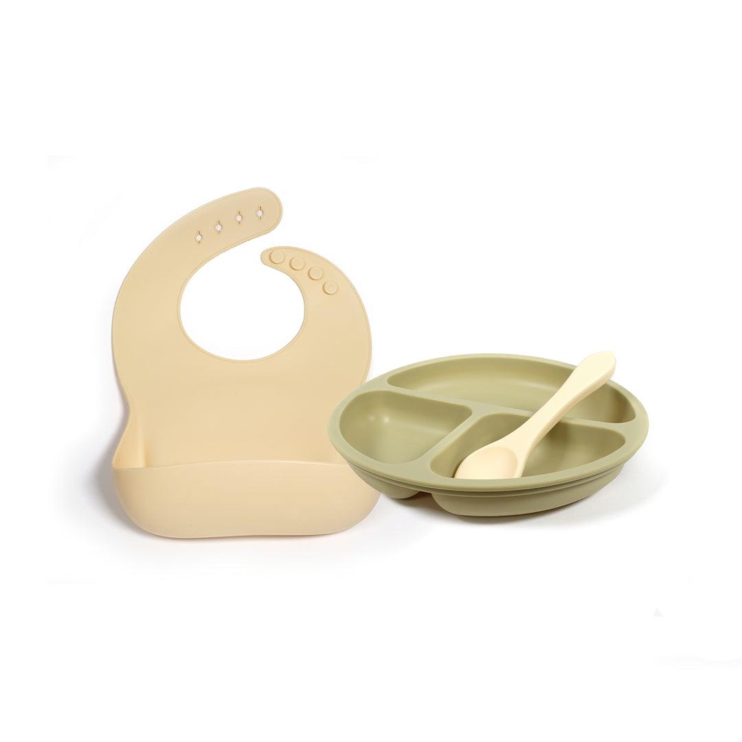 UPPABaby Mealtime Plate, Spoon + Bib Set - Willow/Sand、mySite、merchandisen