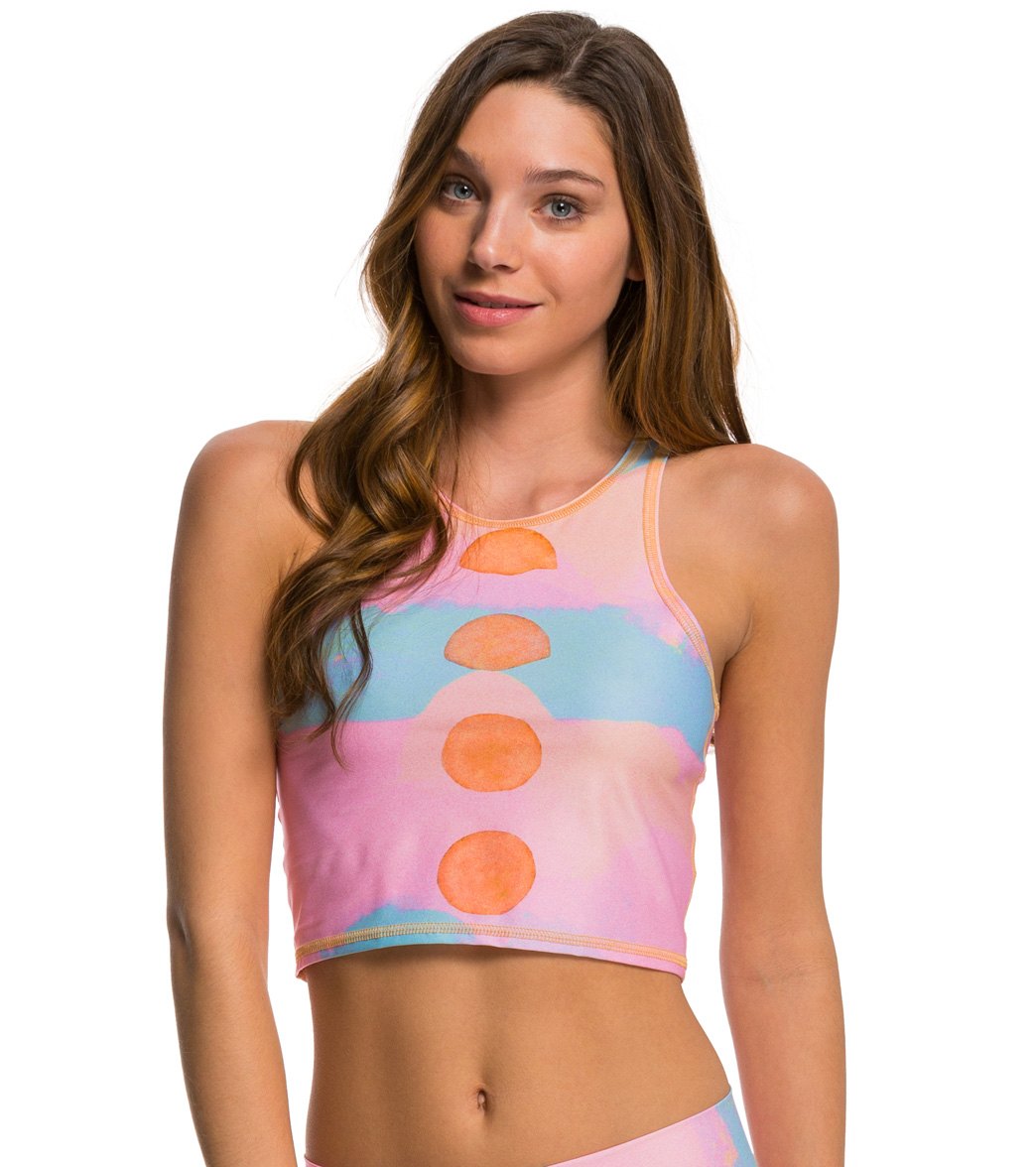 Teeki New Moon Rainbow Mermaid Yoga Crop Top、mySite、noshort