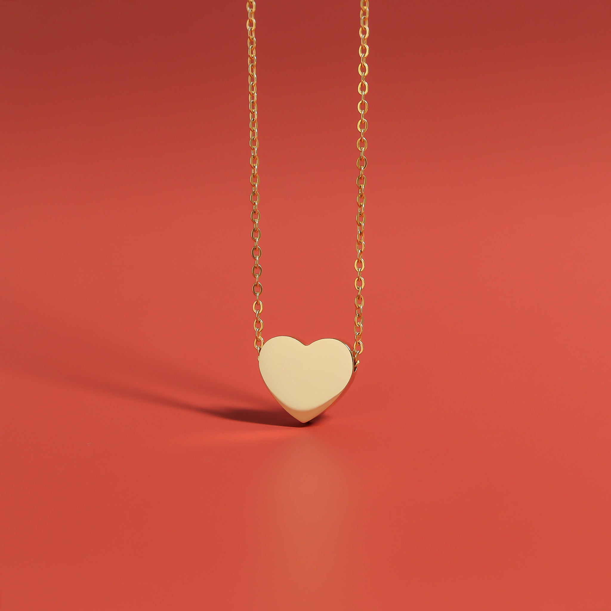 18K Gold PVD Stainless Steel Blank Heart Necklace / SBB0250、mySite、dreamappss