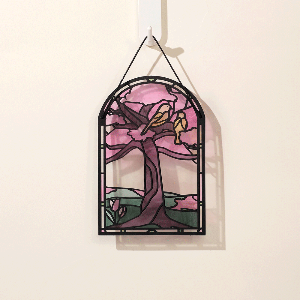 You Brighten My World Birds Suncatcher Card、mySite、solidvoid