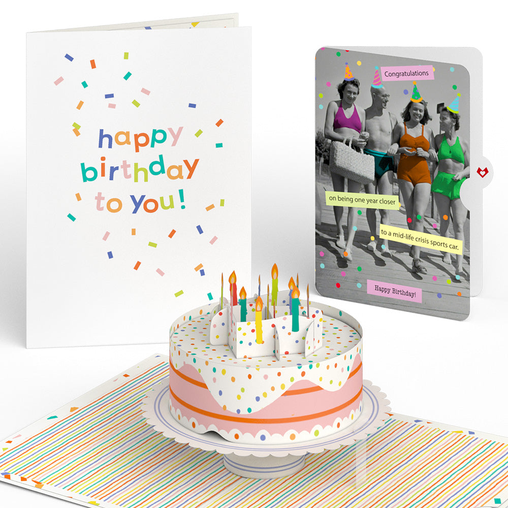 Confetti Cake Birthday Pop-Up Card and A Mid-life Crisis Sports Car Sentiment Set、mySite、solidvoid