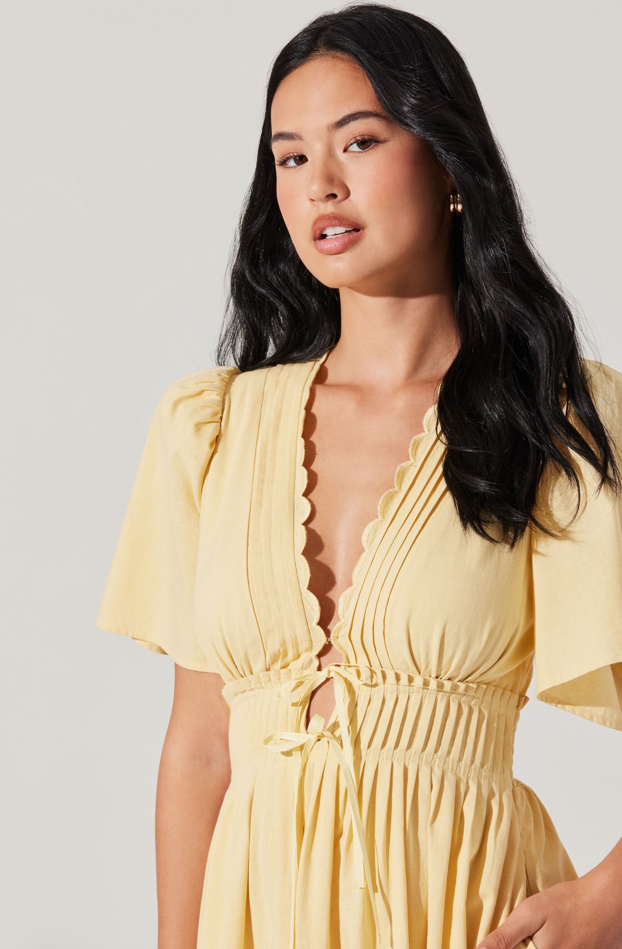 Hadleigh Scallop Trim Midi Dress、mySite、solidvoid