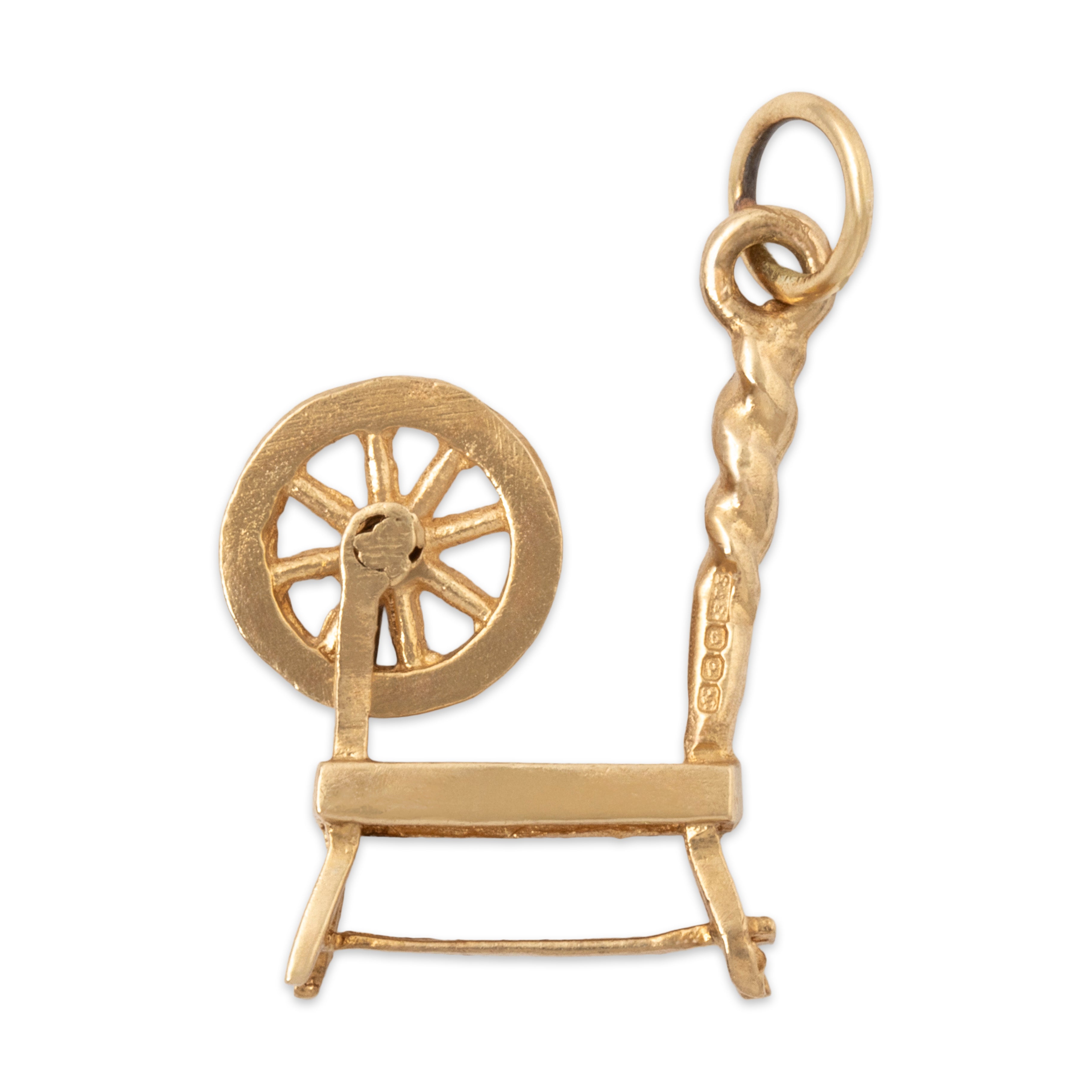 Vintage 9k Yellow Gold Articulated Spinner's Loom Pendant / Charm、mySite、hinf8tx79