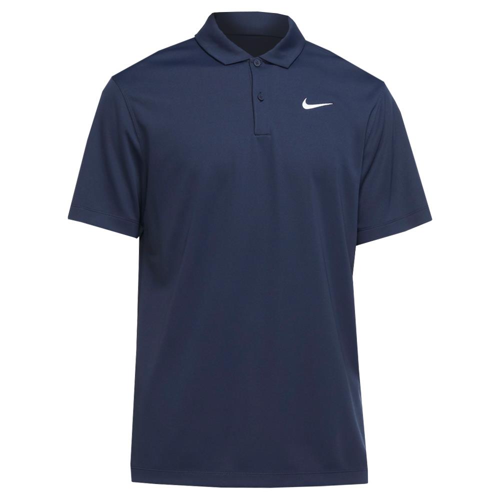 Nike Men's DriFit Solid Polo - Obsidian/White
