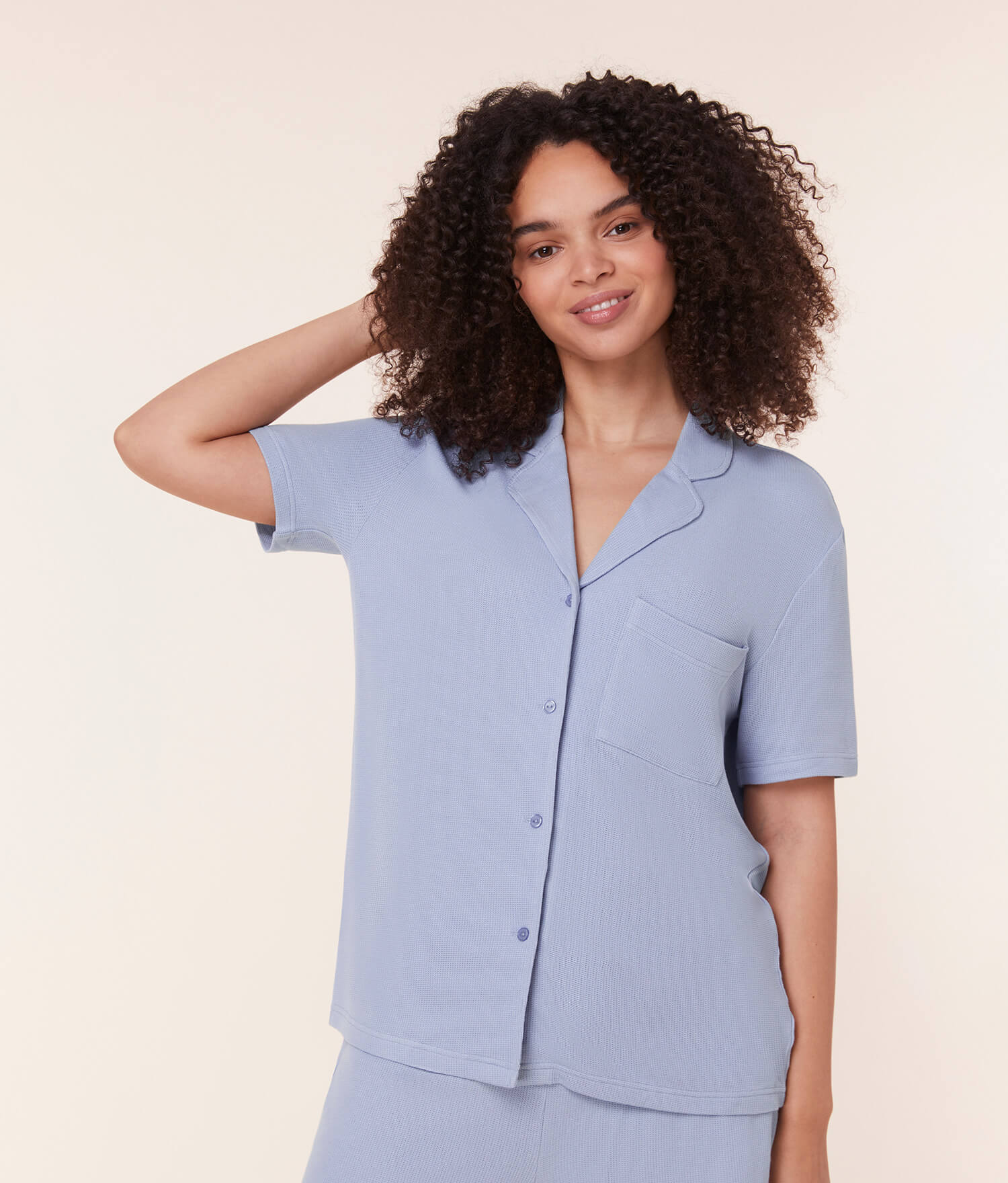  The Short Sleeve Button Up - Waffle - Lilac、mySite、ashleygrahame