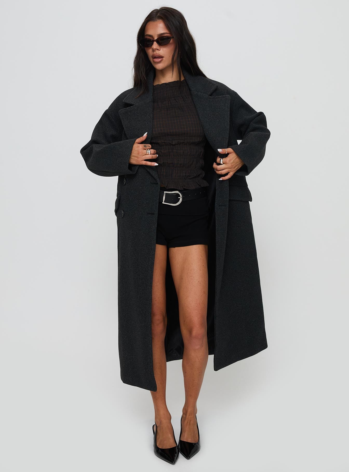 Night Shift Trench Coat Dark Grey、mySite、solidvoid