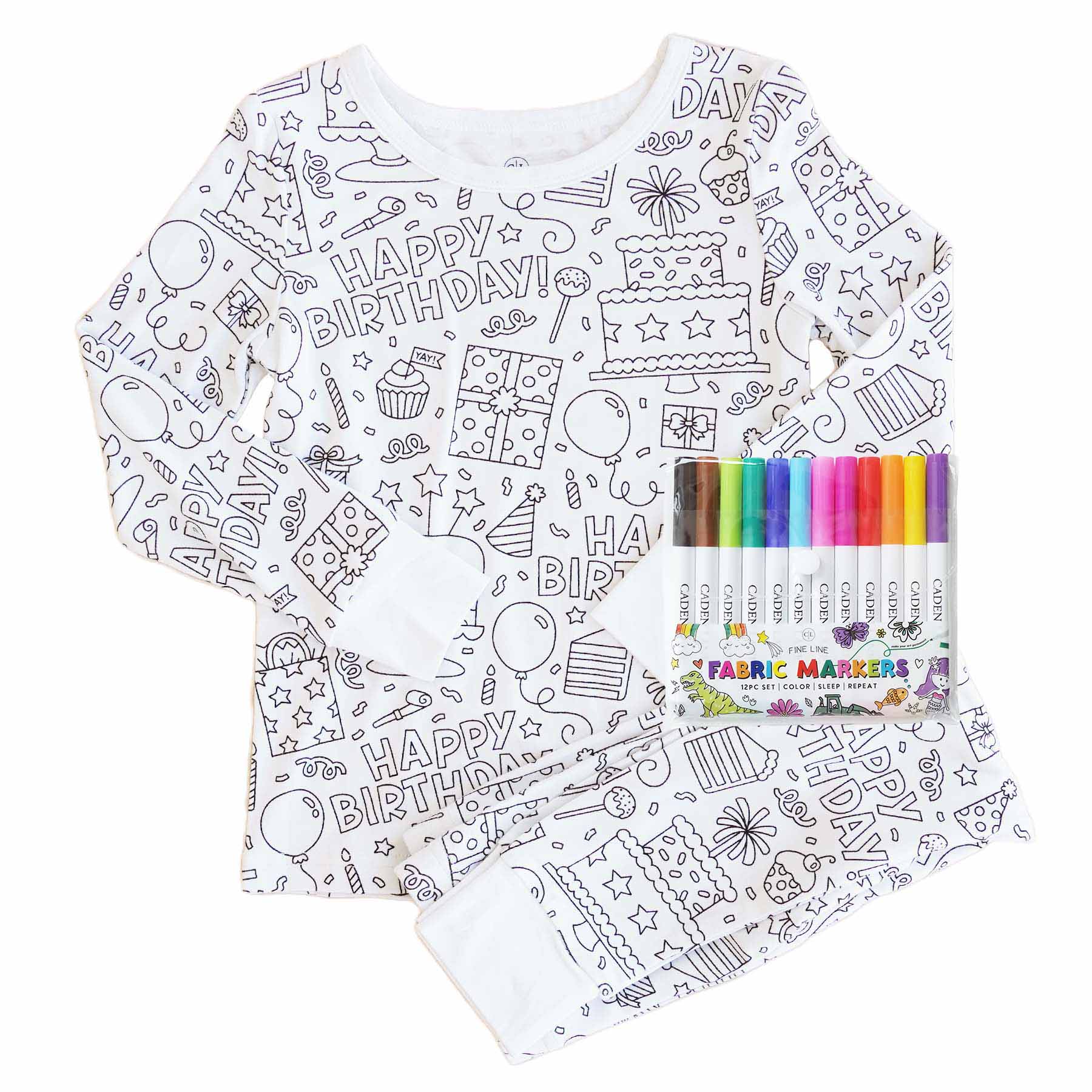  Colorable Two Piece Pajama Set | Birthday Celebration、mySite、layawaytickets