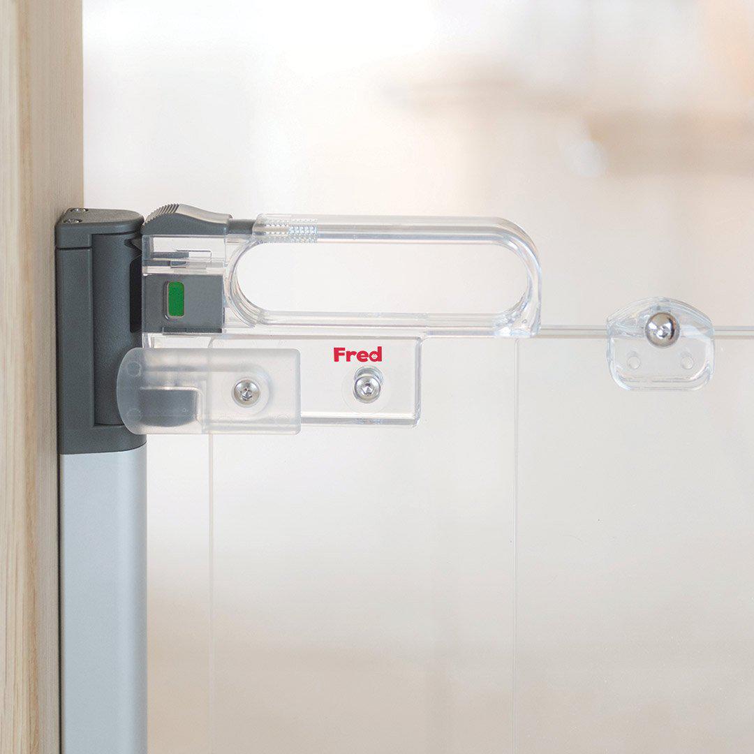  Fred Screw Fit Stairgate - Clear Acrylic Panel/Dark Grey Fittings、mySite、merchandisen