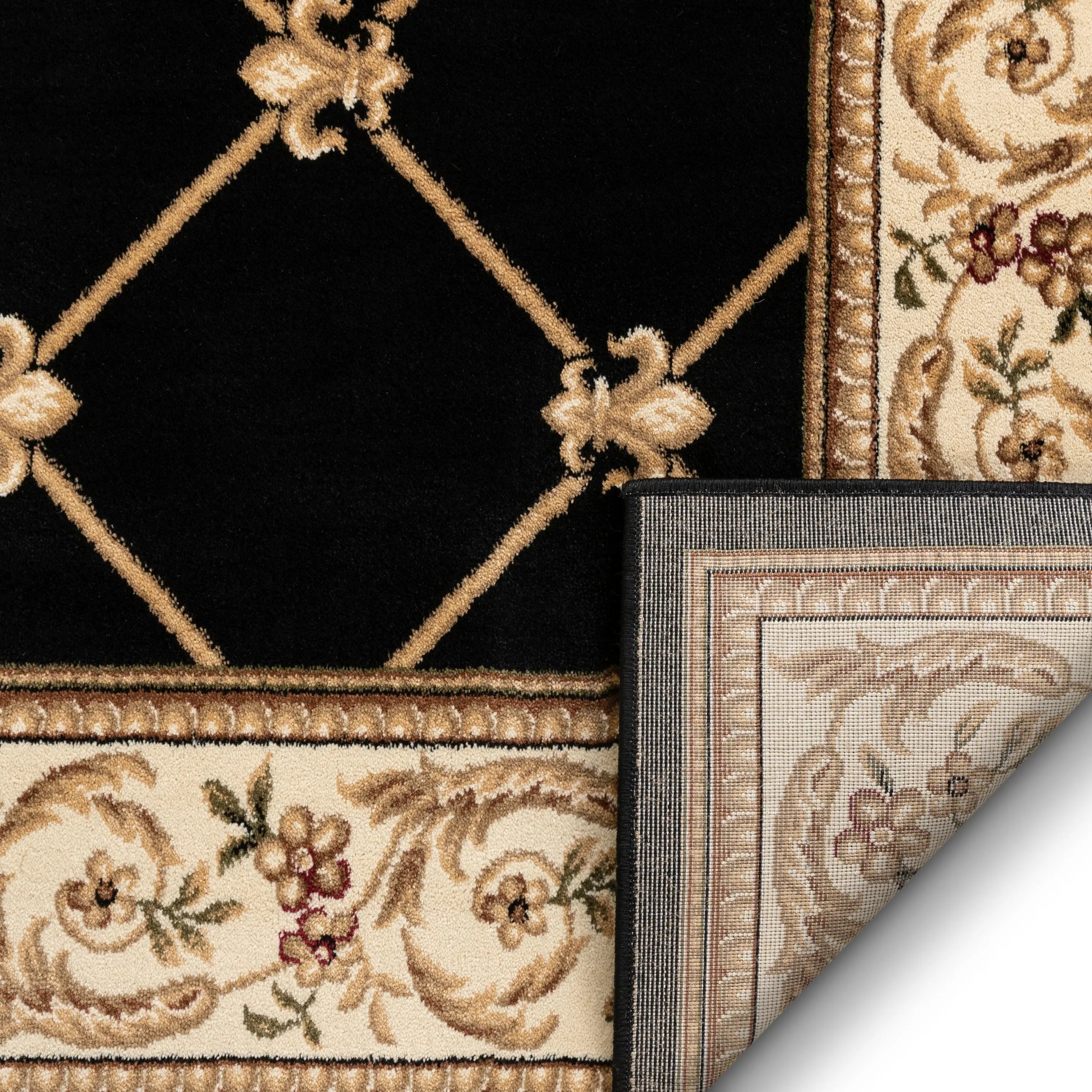 Fleur De Lis Black Formal Rug、mySite、gigharbornorthrealestate