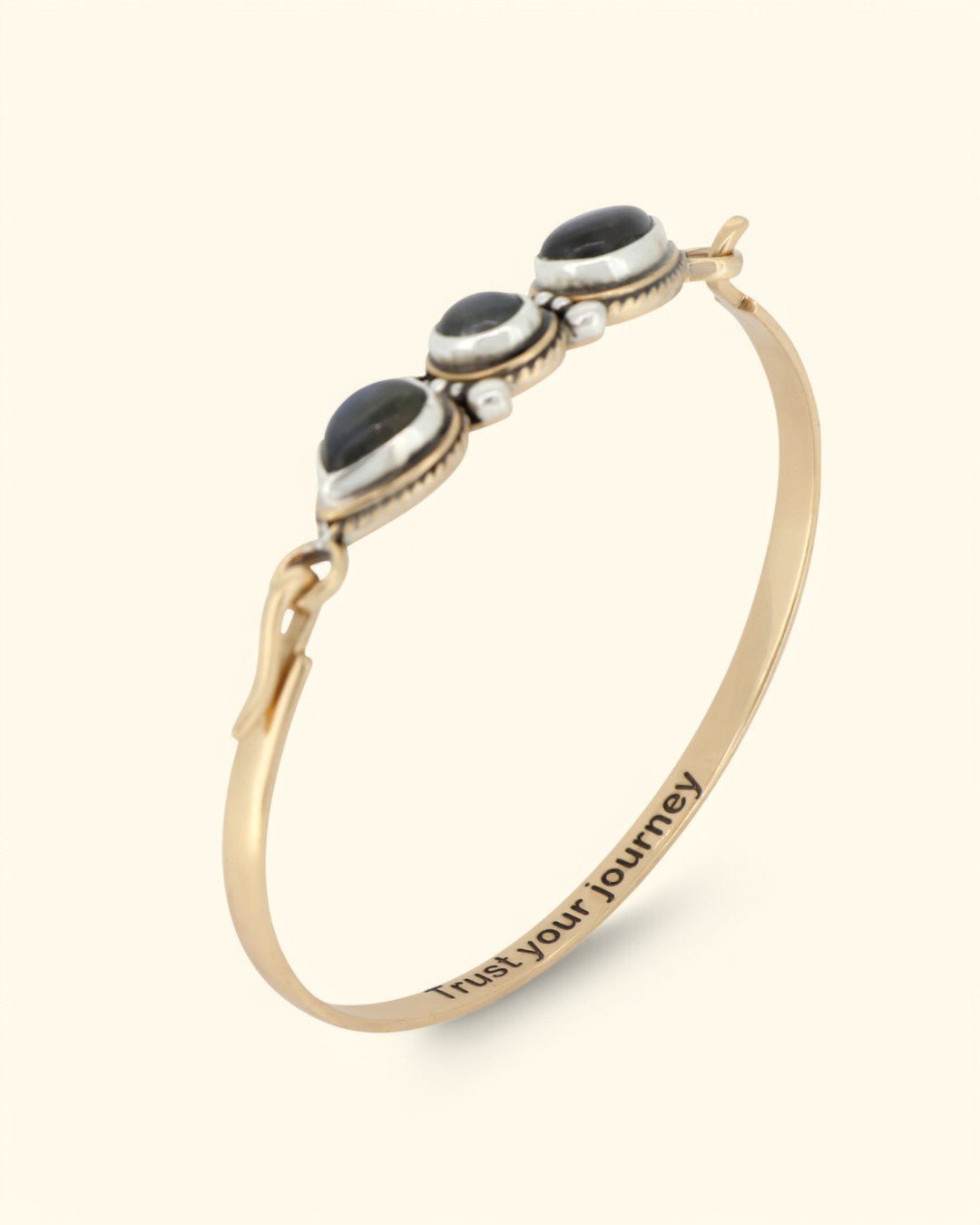 Trust Your Journey Labradorite Gemstone Cuff Bracelet in Bronze and Sterling Silver、mySite、topwebapps