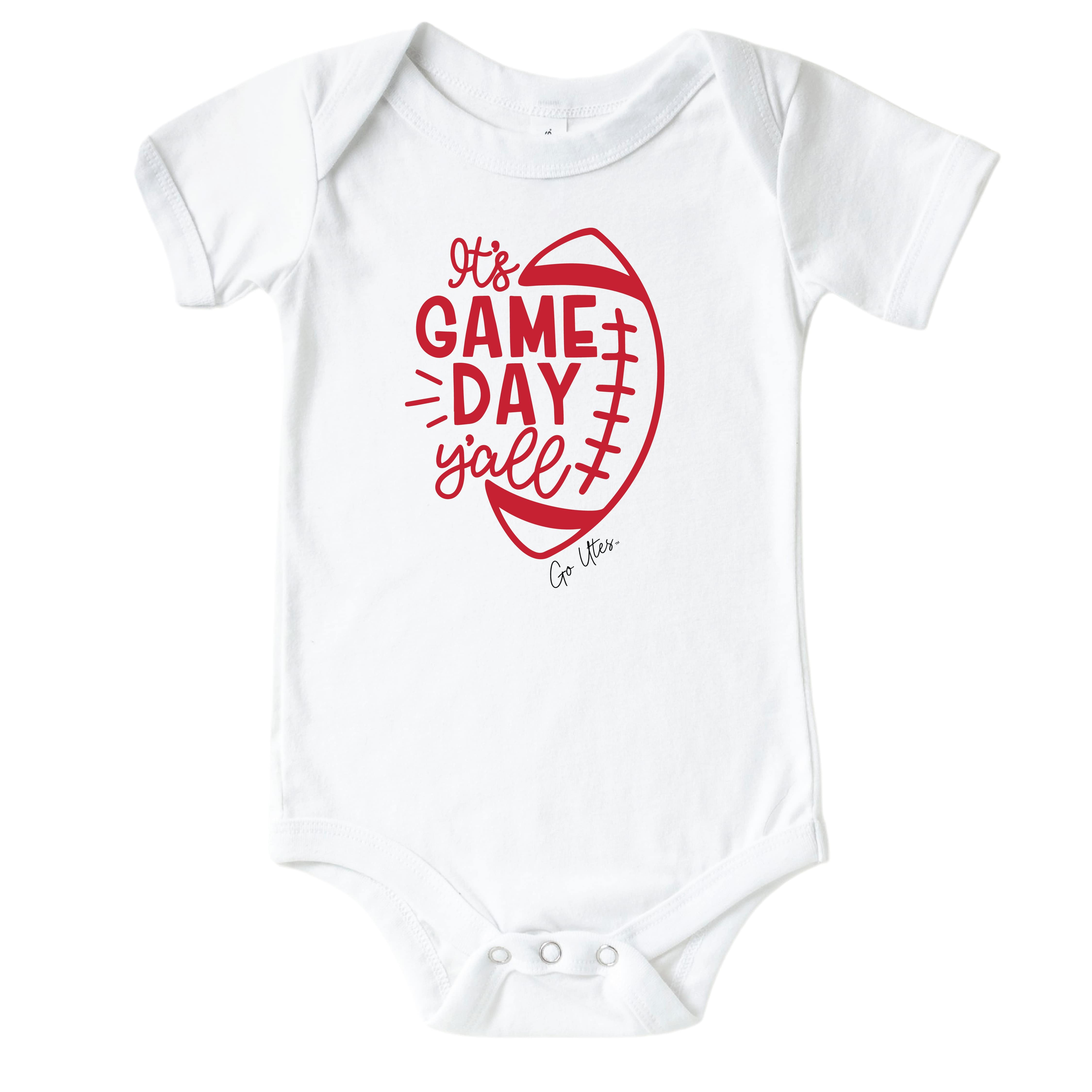  University of Utah | Footballs & Bows Graphic Bodysuit、mySite、layawaytickets