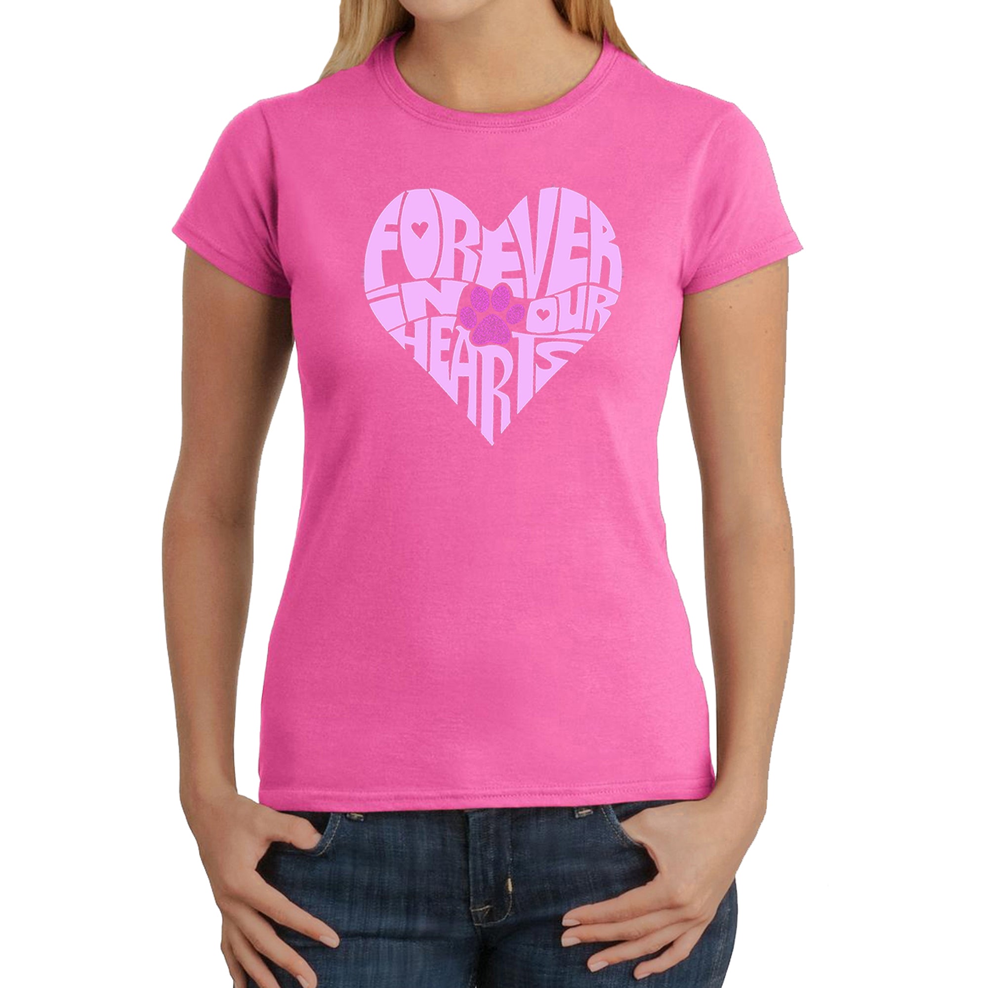 Forever In Our Hearts - Women's Word Art T-Shirt、mySite、camillekostekn